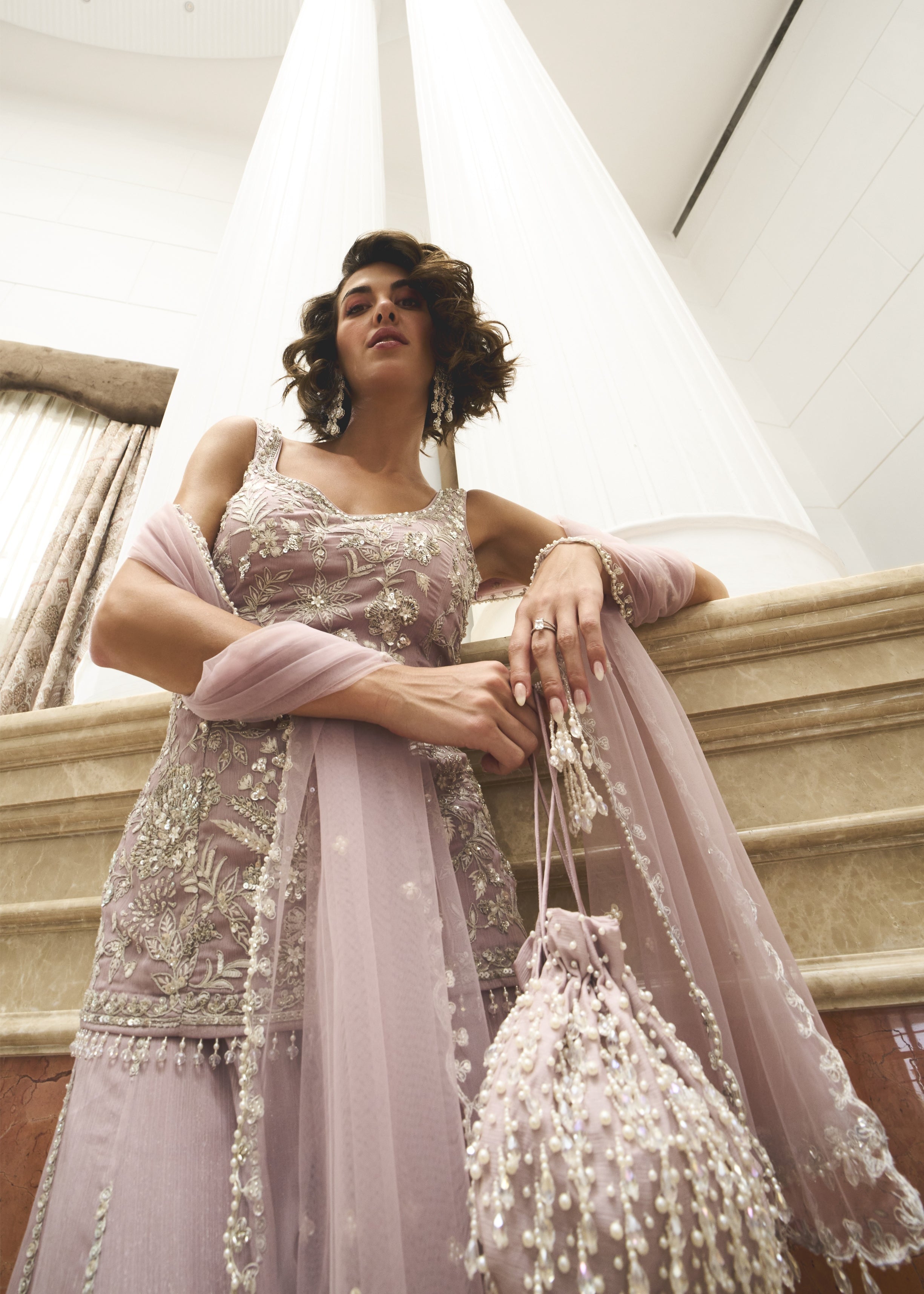 Lilac Shimmer Shirt and Sharara