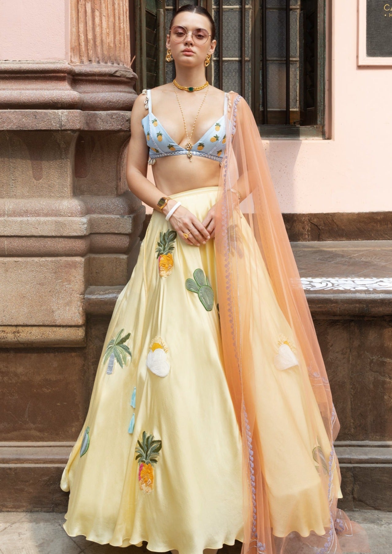You And Me On A Coconut Island Lehenga
