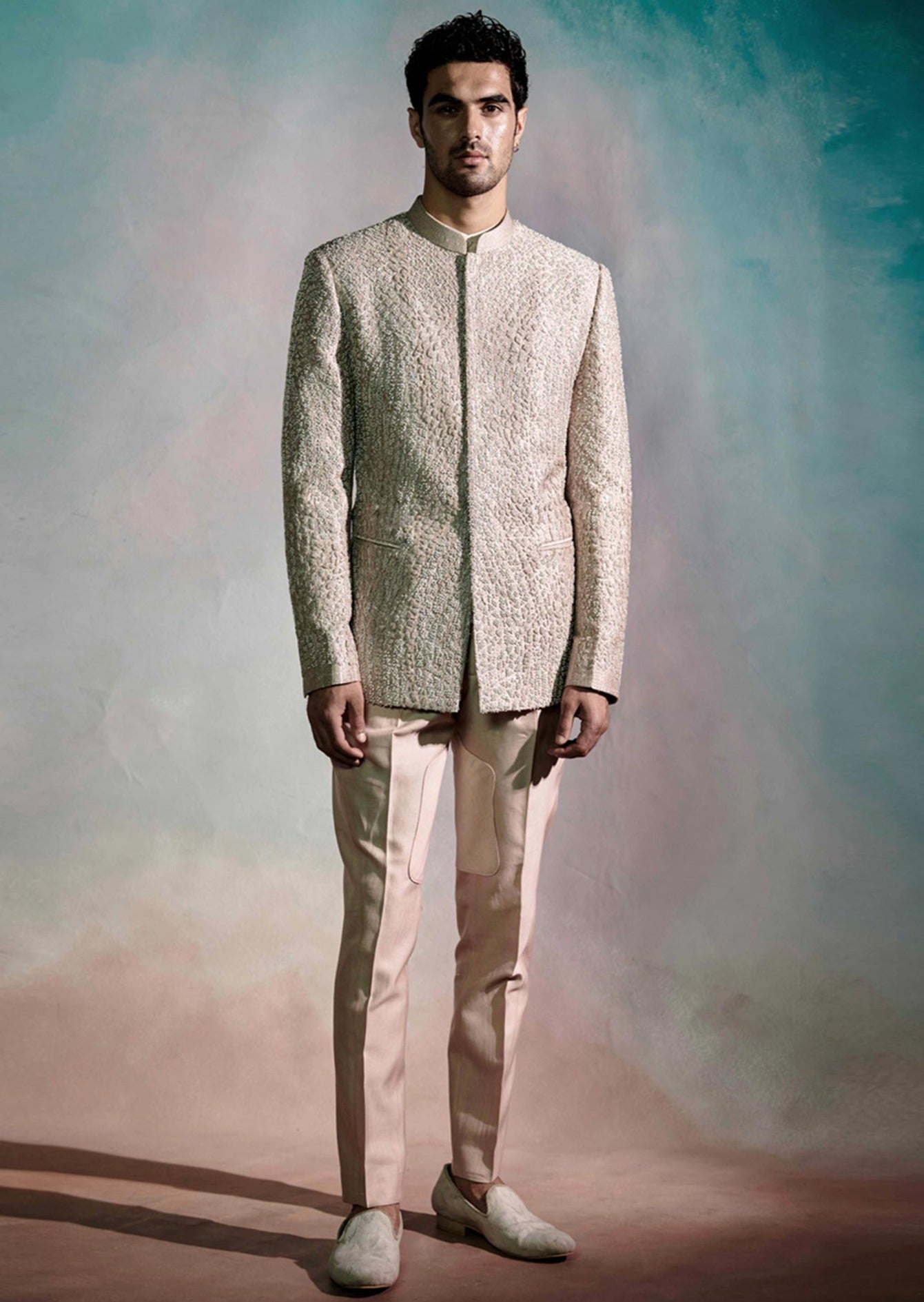 The Phlox Hand Beaded Bandgala Set