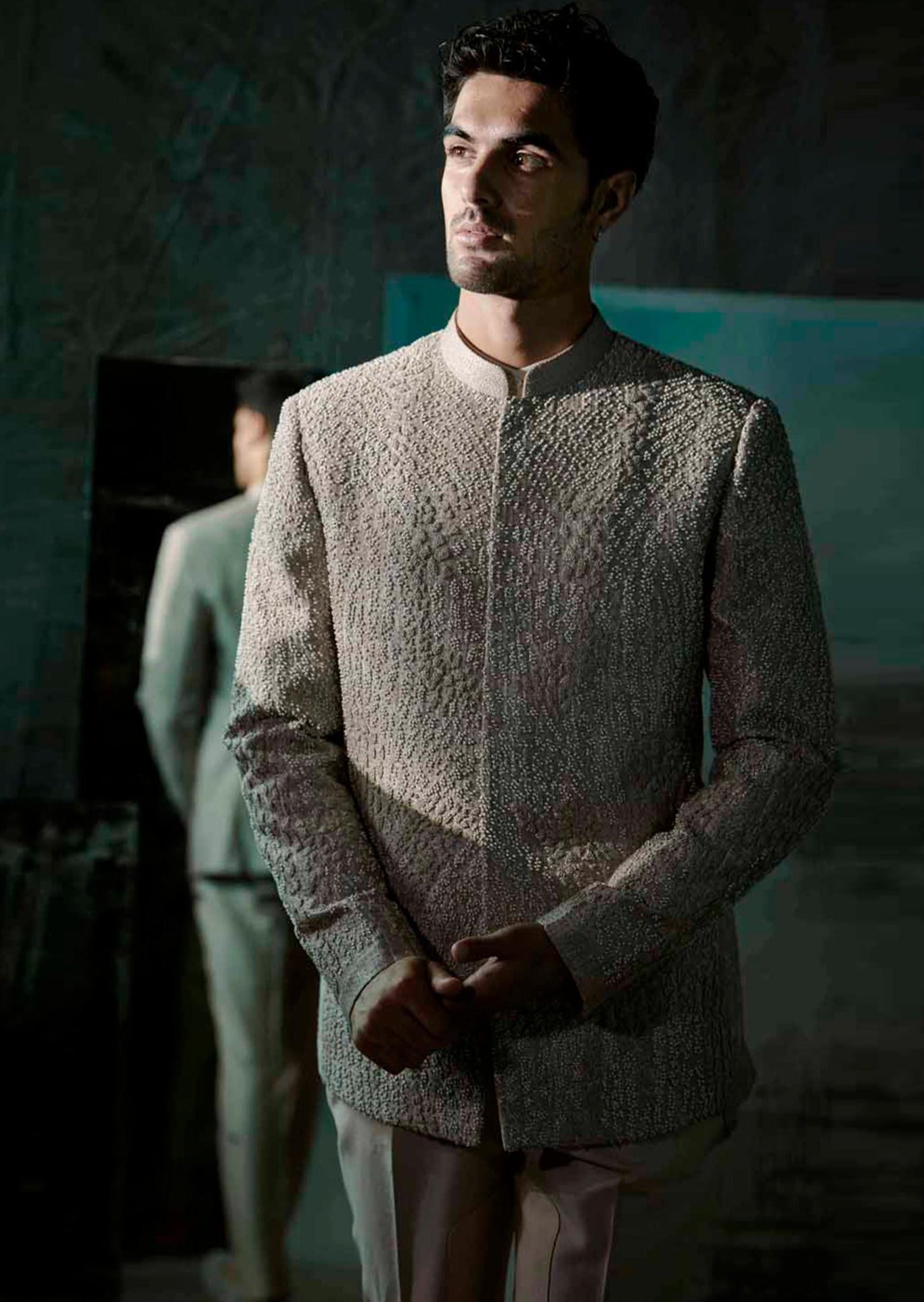 The Phlox Hand Beaded Bandgala Set