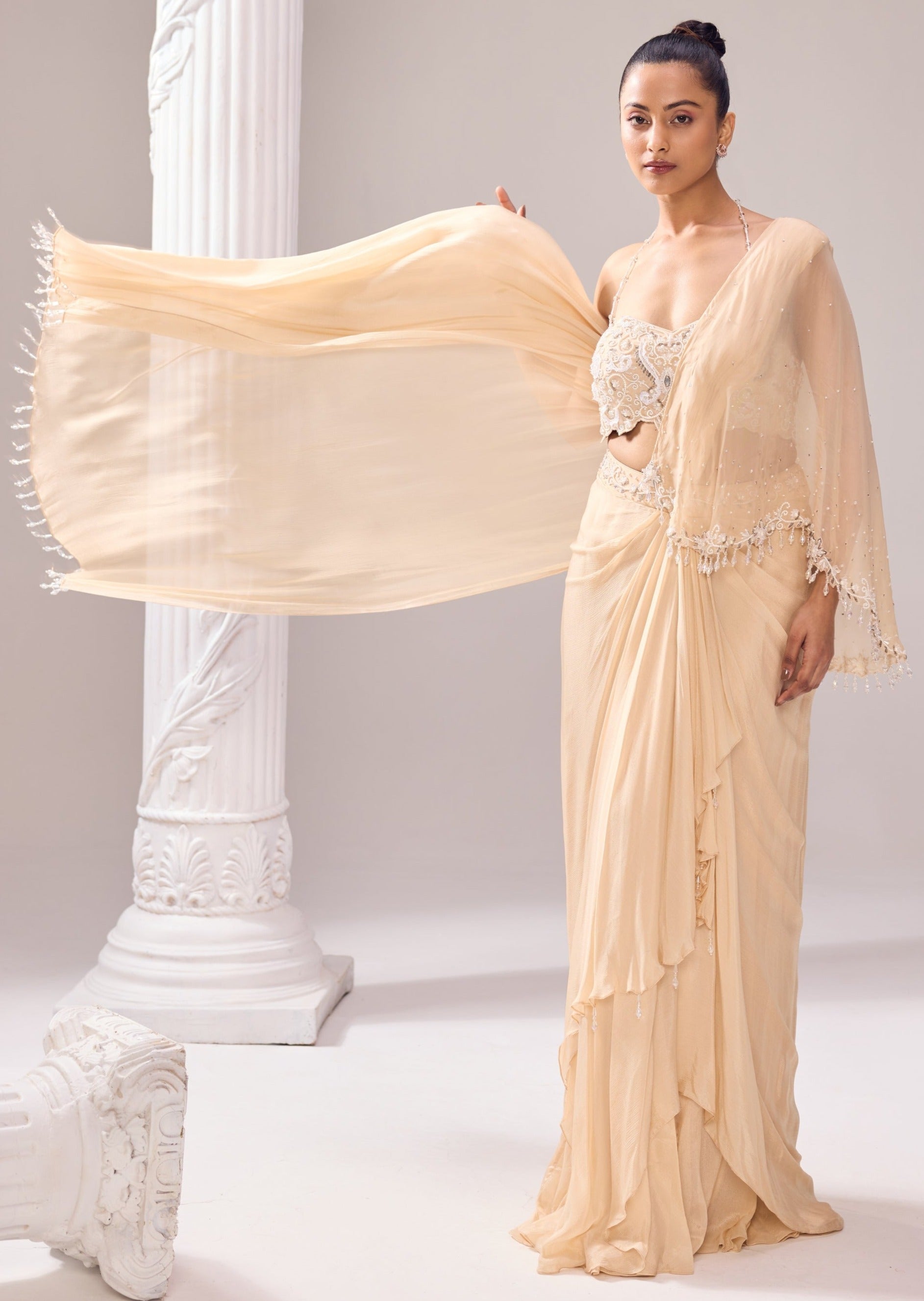 A-Symmetrical Drape Sari