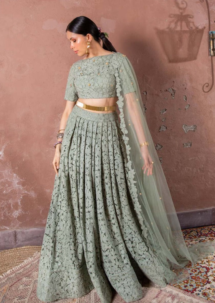Notes Of Sage Lehenga
