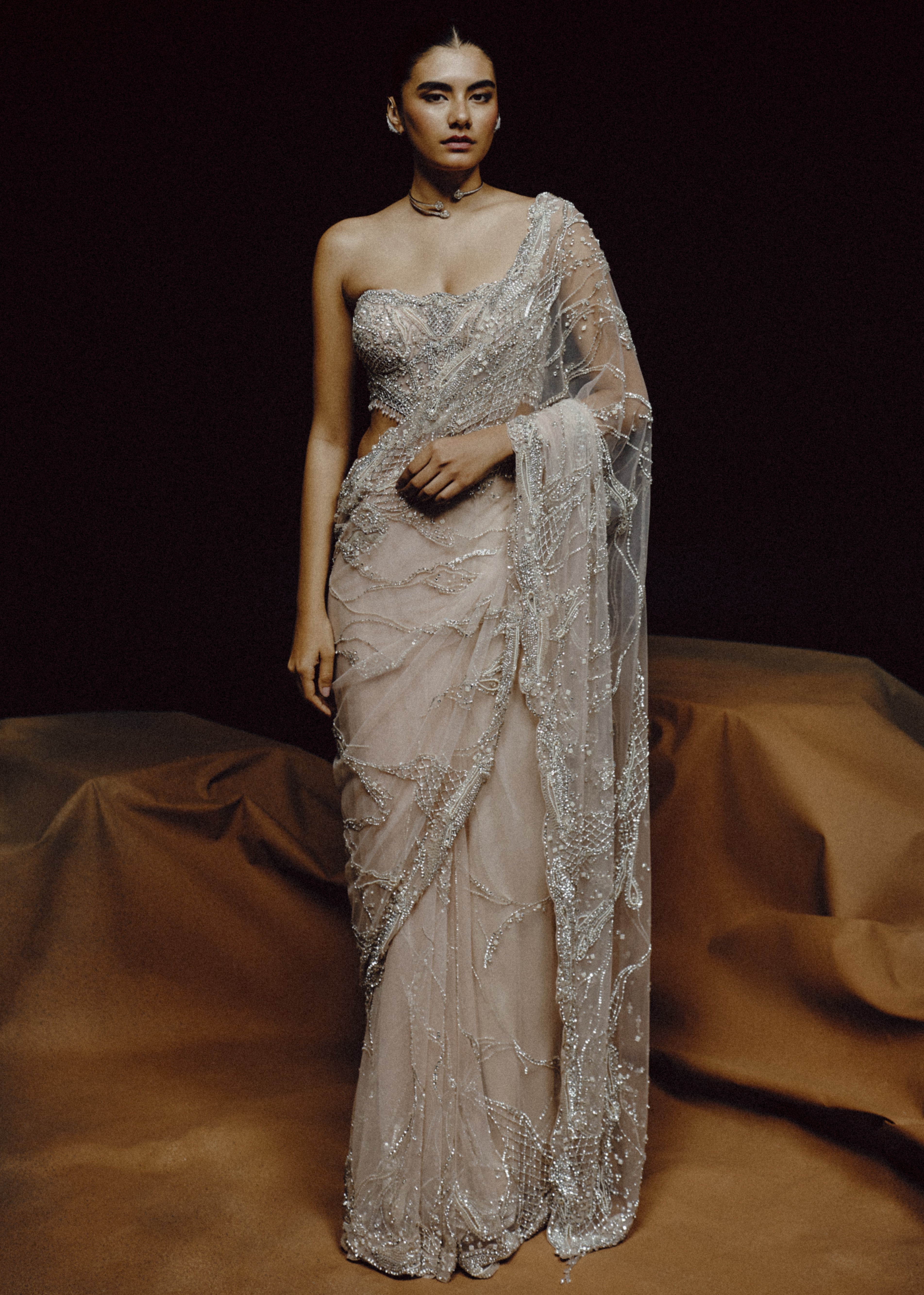 Moonlit Whisper Sari