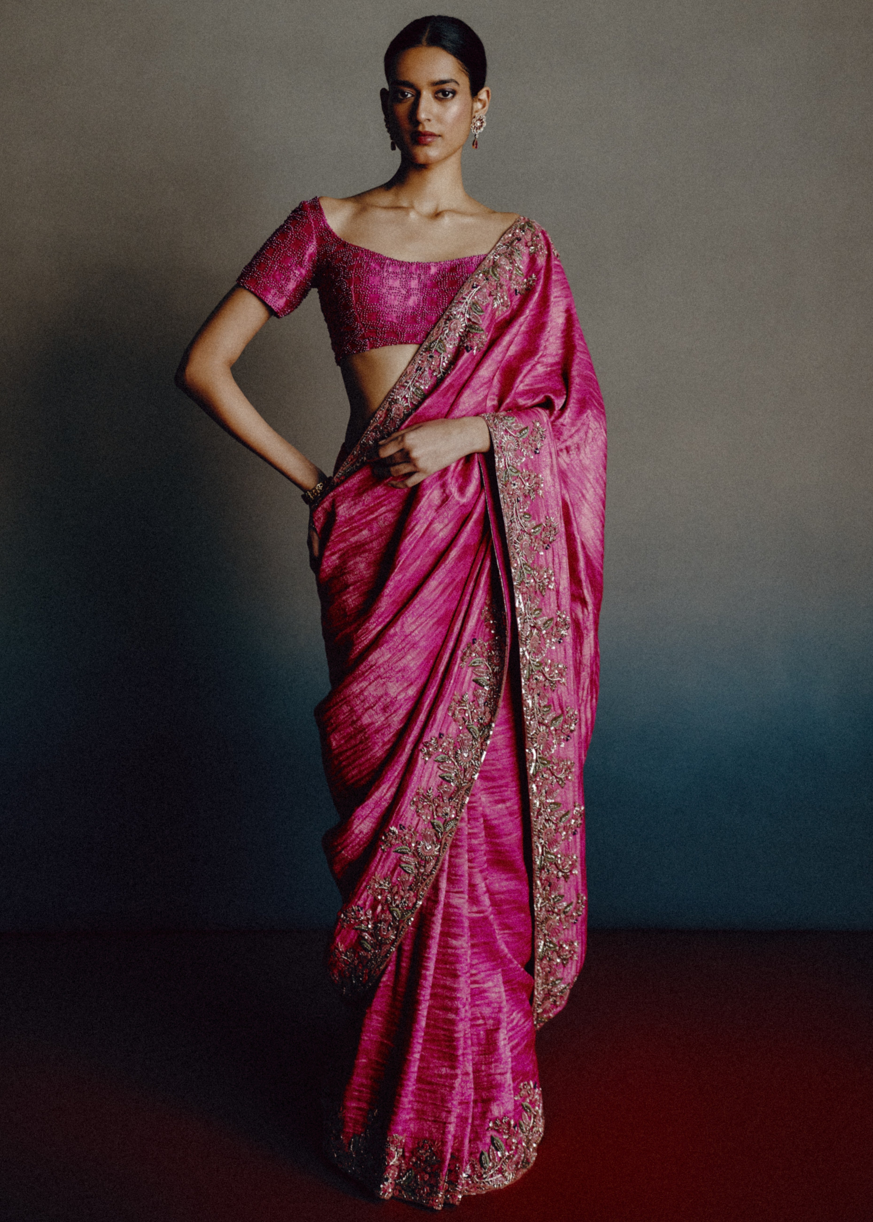 Fuchsia Realm Banarsi Sari