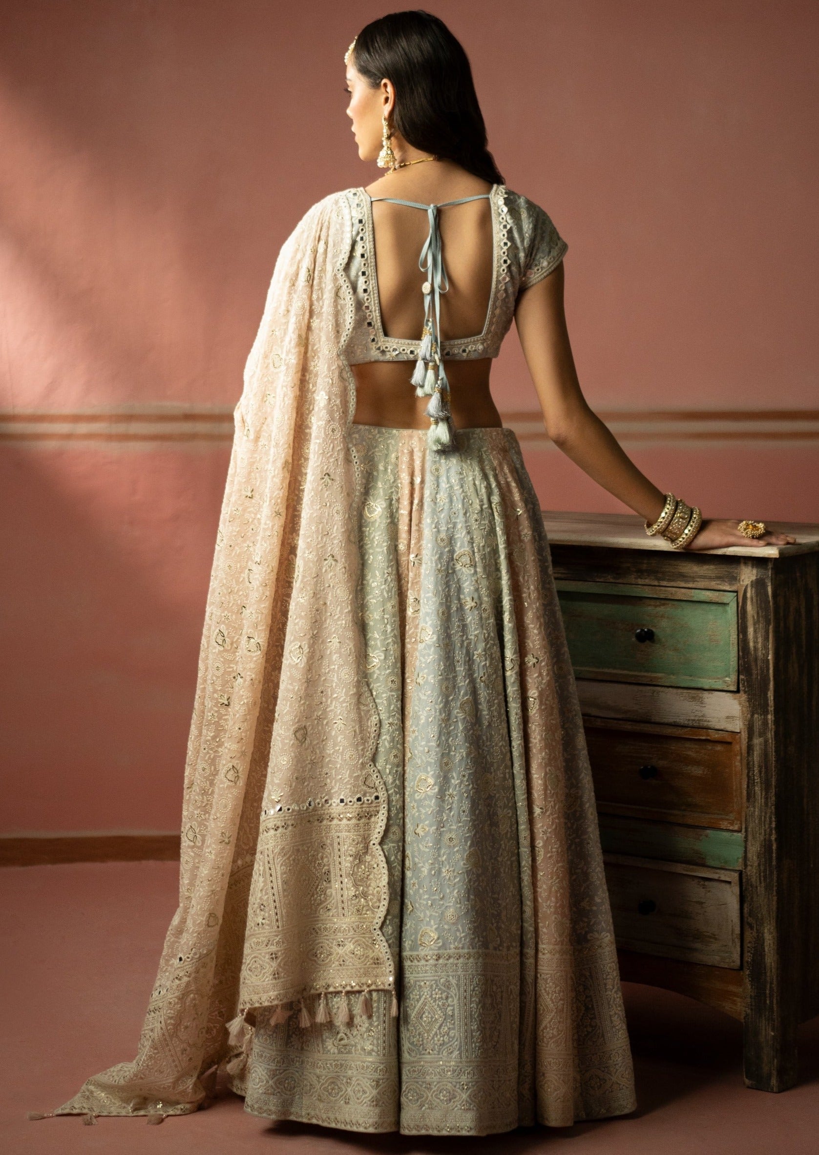 Pastel Chikankari Lehenga Set