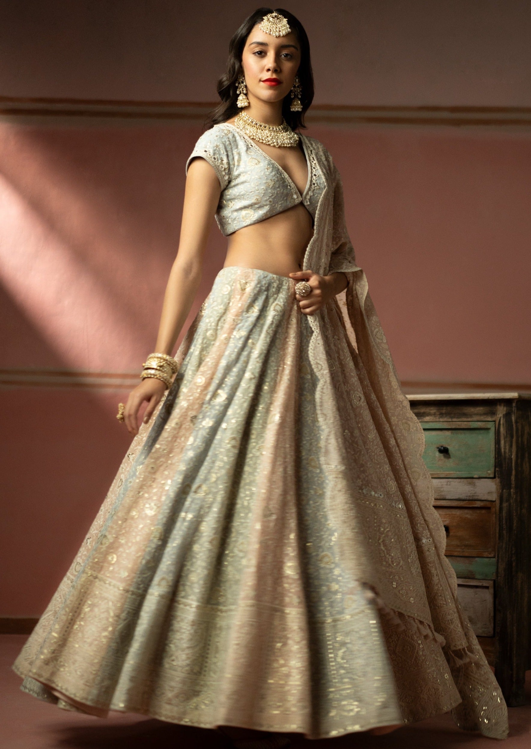 Pastel Chikankari Lehenga Set