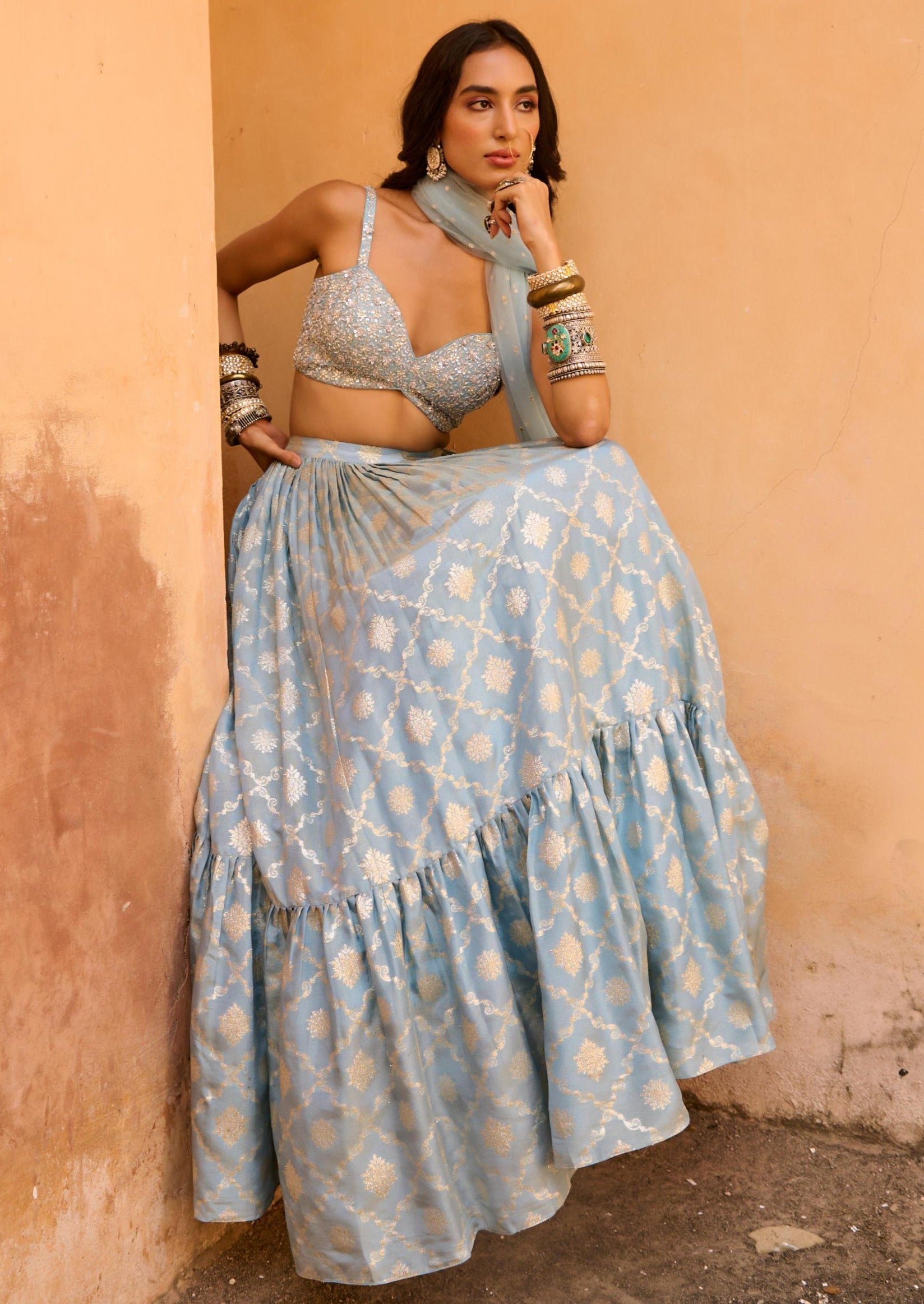 Pearl Jamewar Skirt