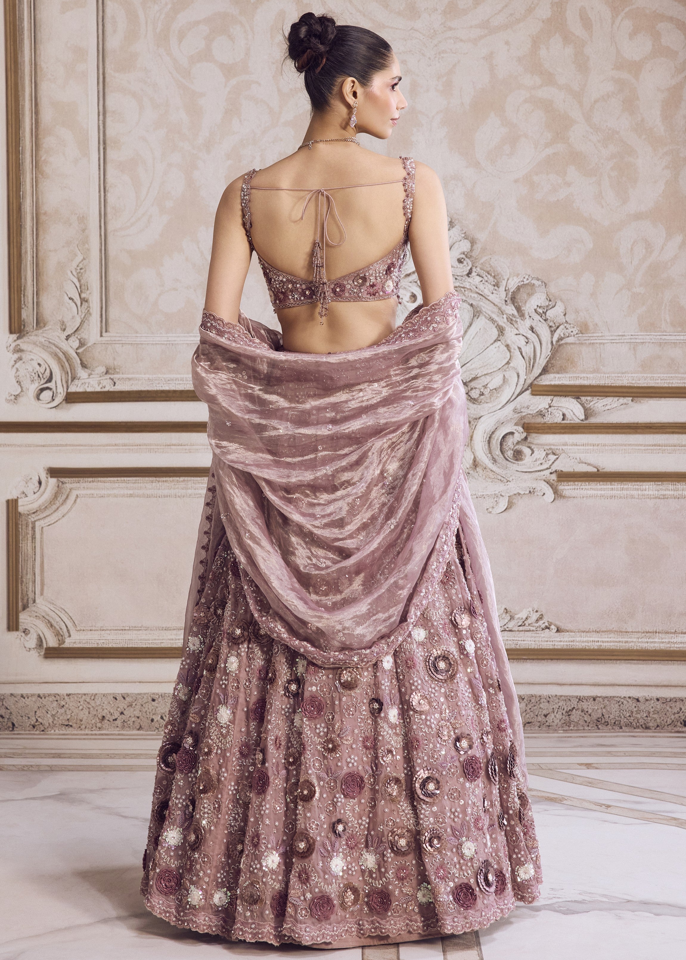 Champagne Rose Lehenga With Blouse