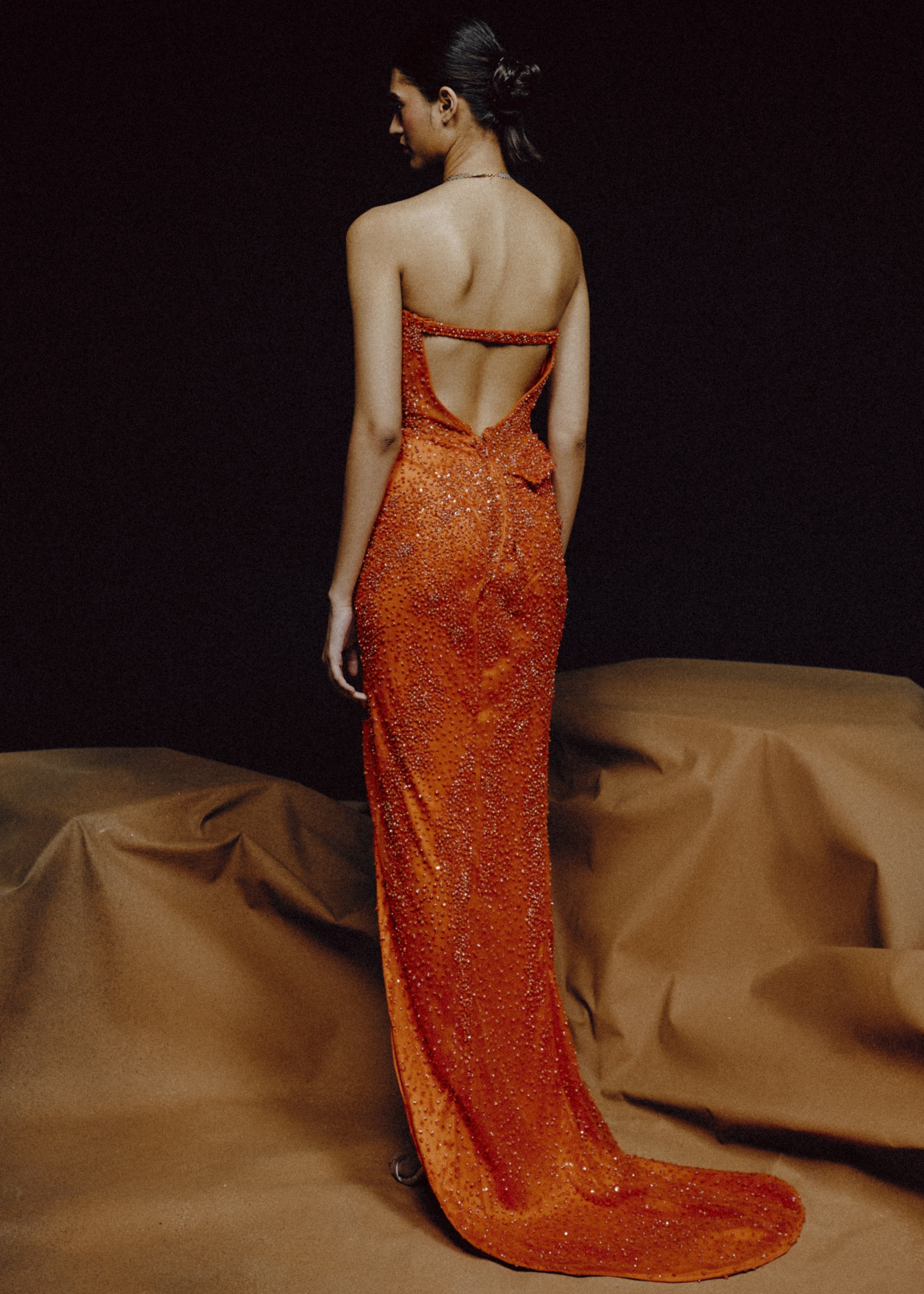 Molten Radiance Slit Gown