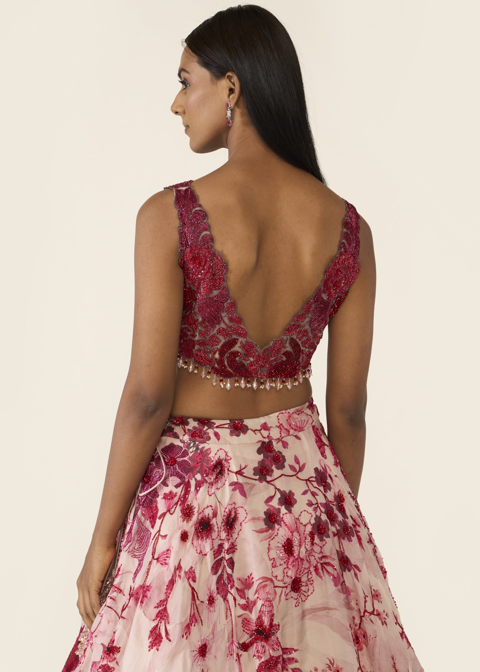Pink Printed Lehenga Set