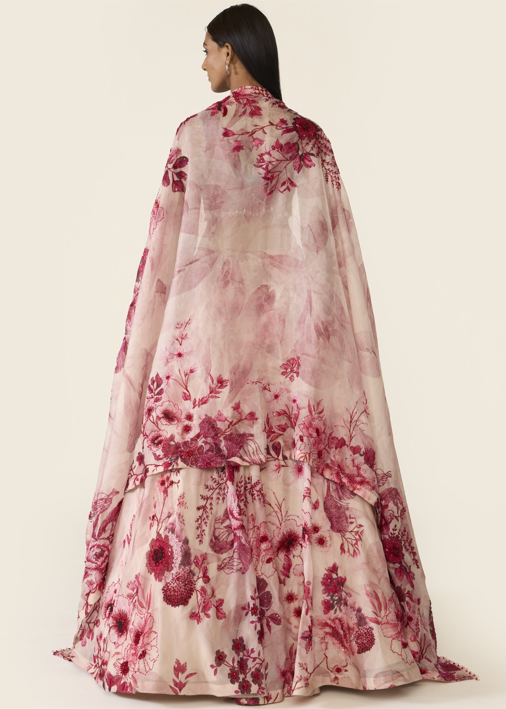 Pink Printed Lehenga Set