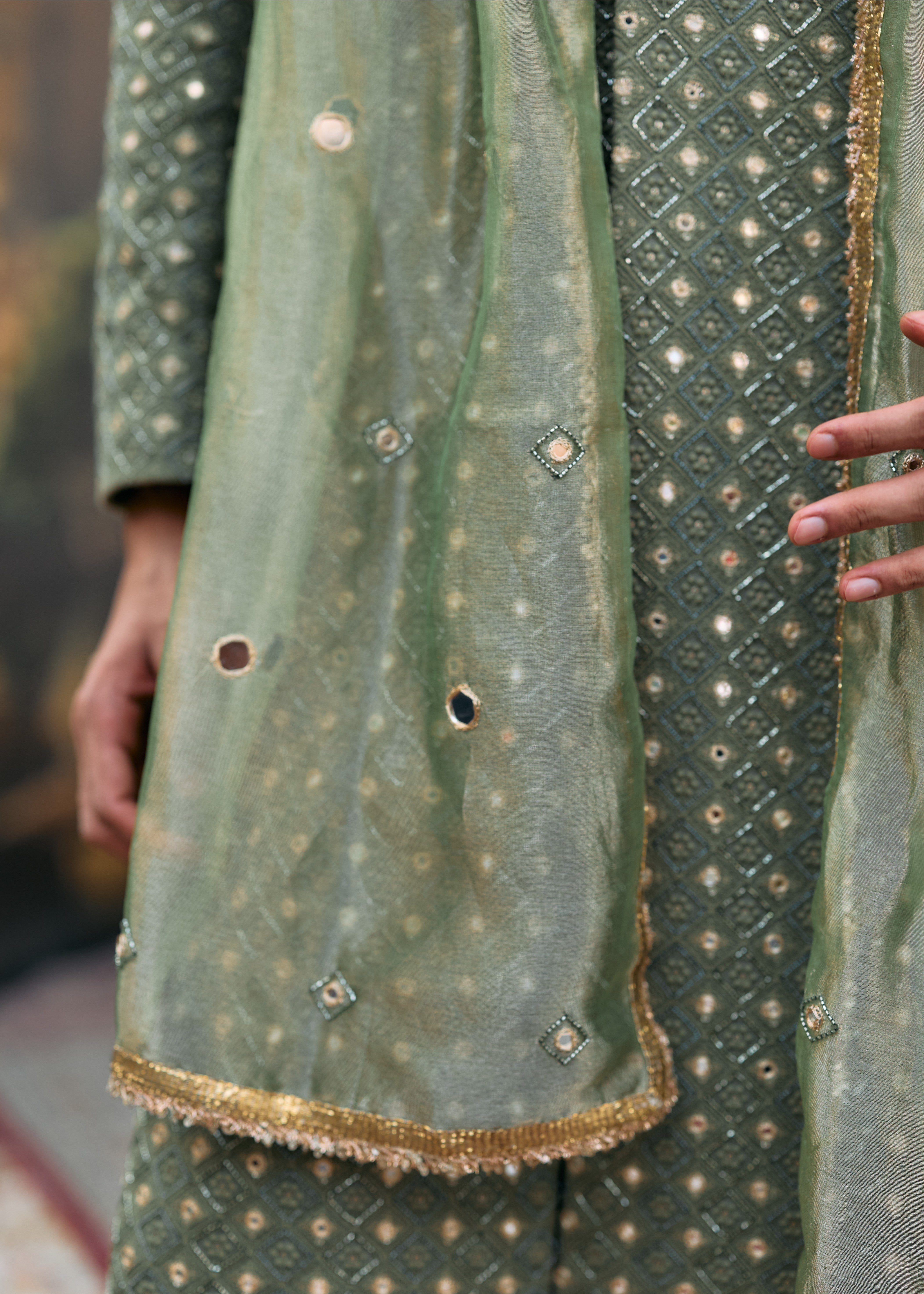 Kirit Sherwani Set With Stole