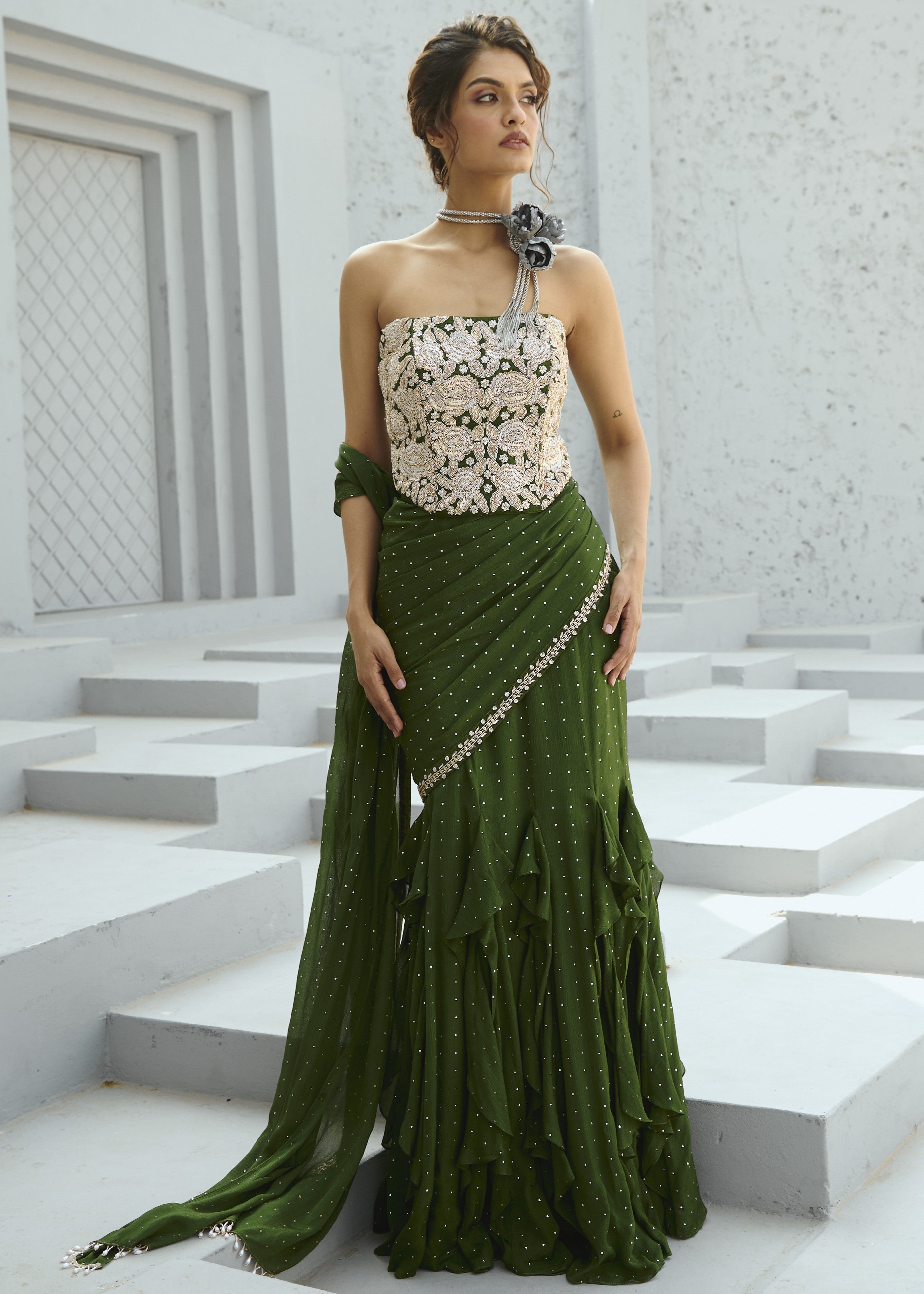 Bianca Corset Pre Drape Sari