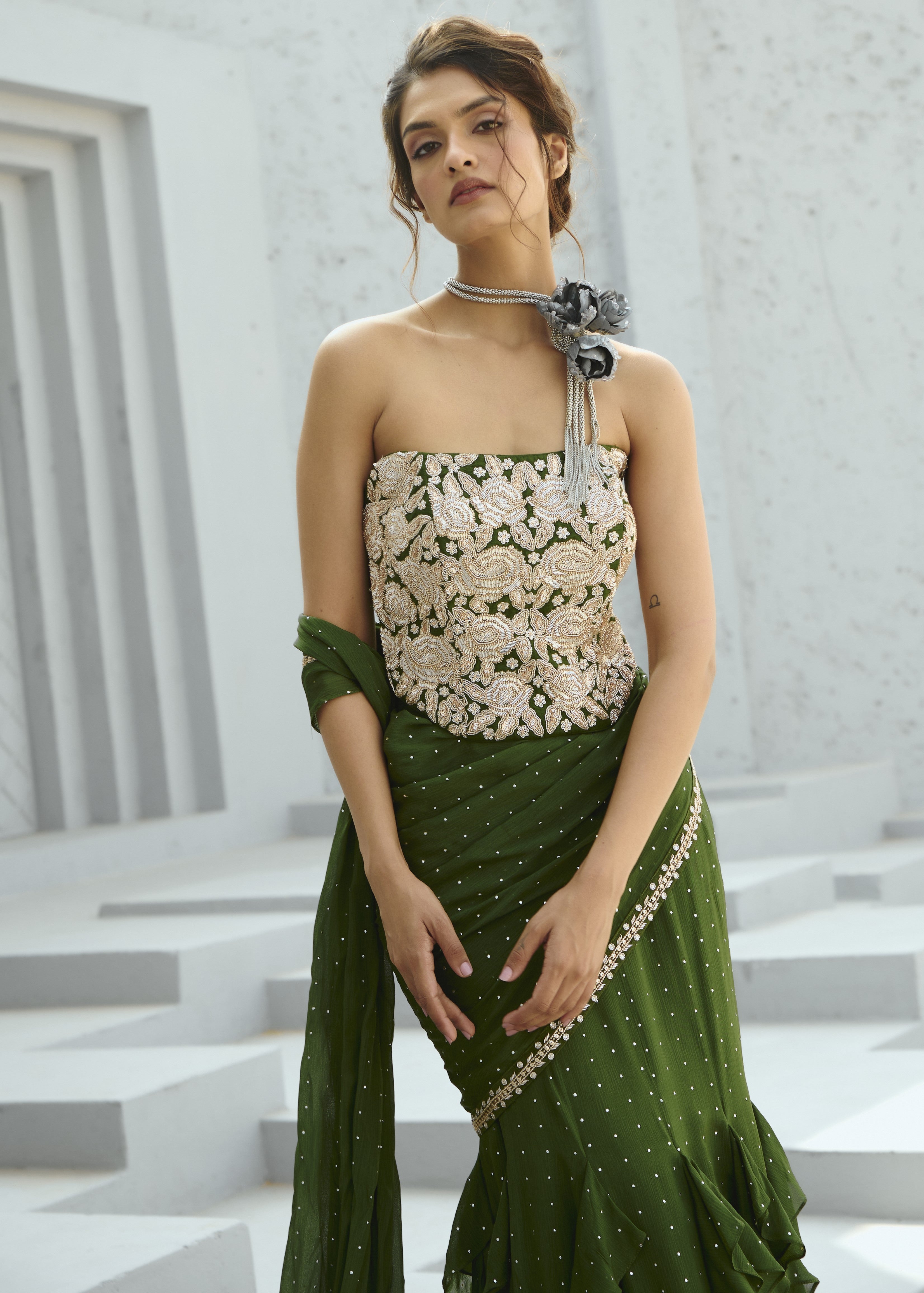 Bianca Corset Pre Drape Sari