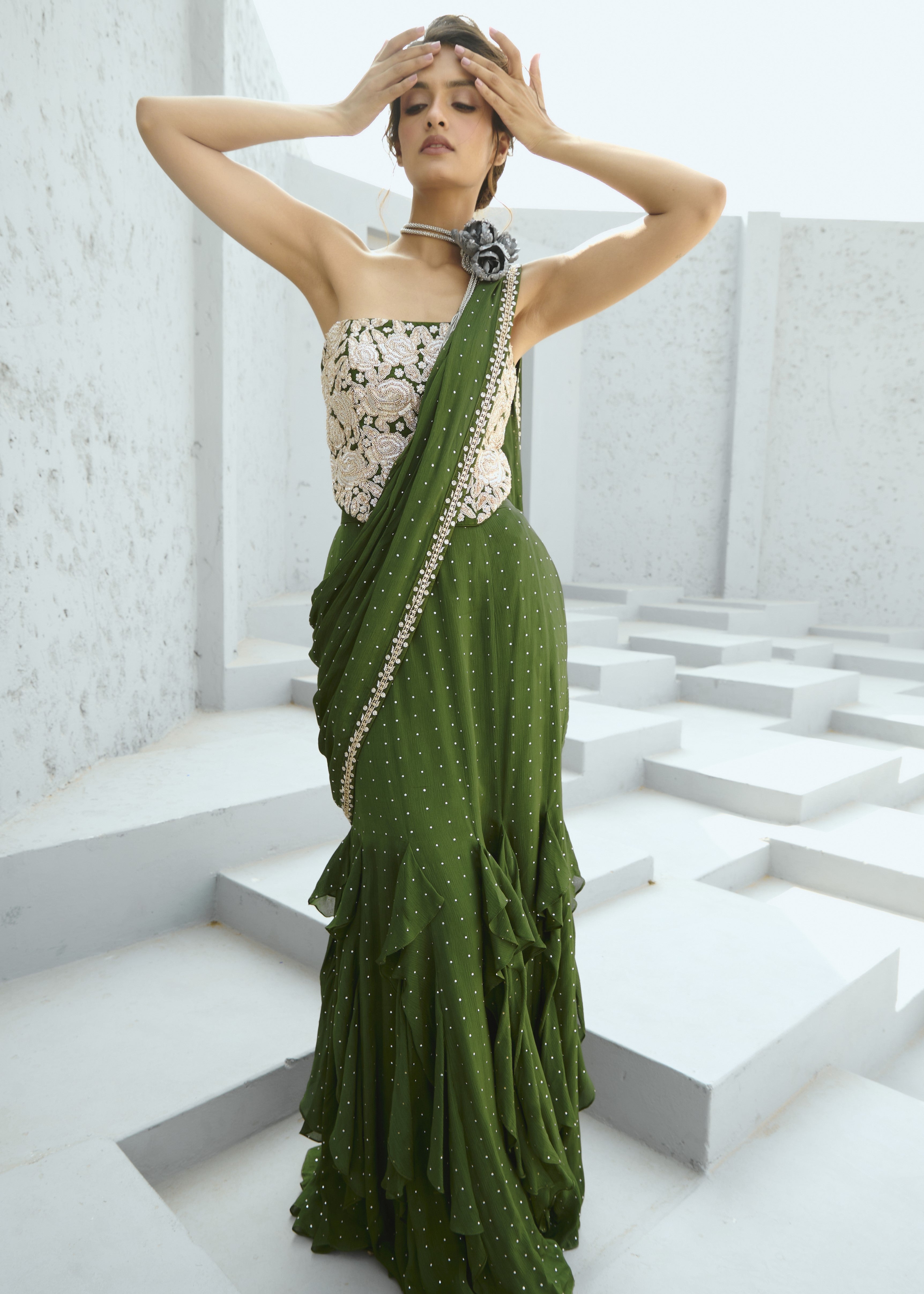 Bianca Corset Pre Drape Sari