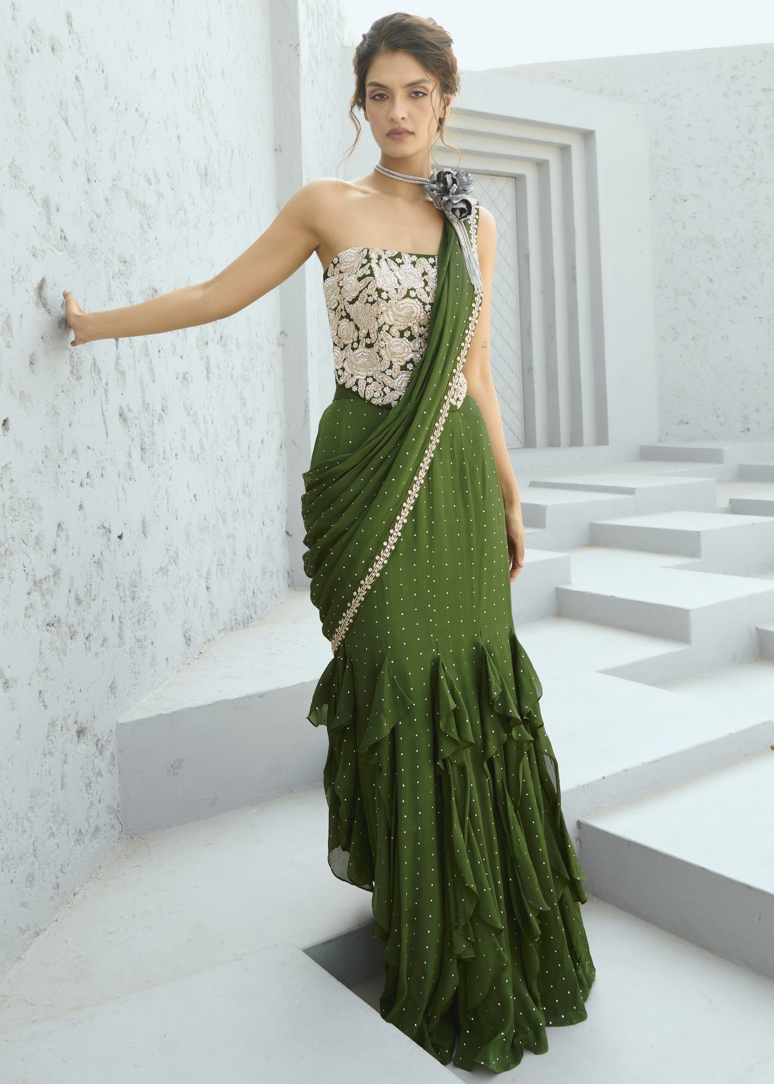 Bianca Corset Pre Drape Sari