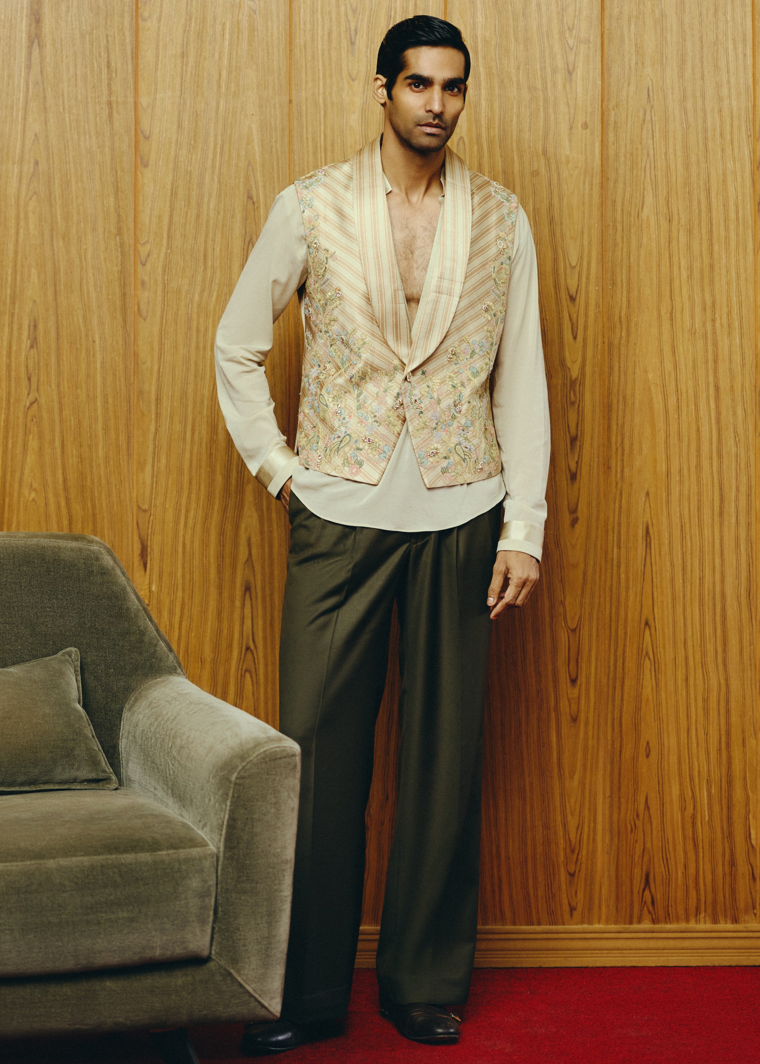 The Verdure Waistcoat, Shirt And Pant Set
