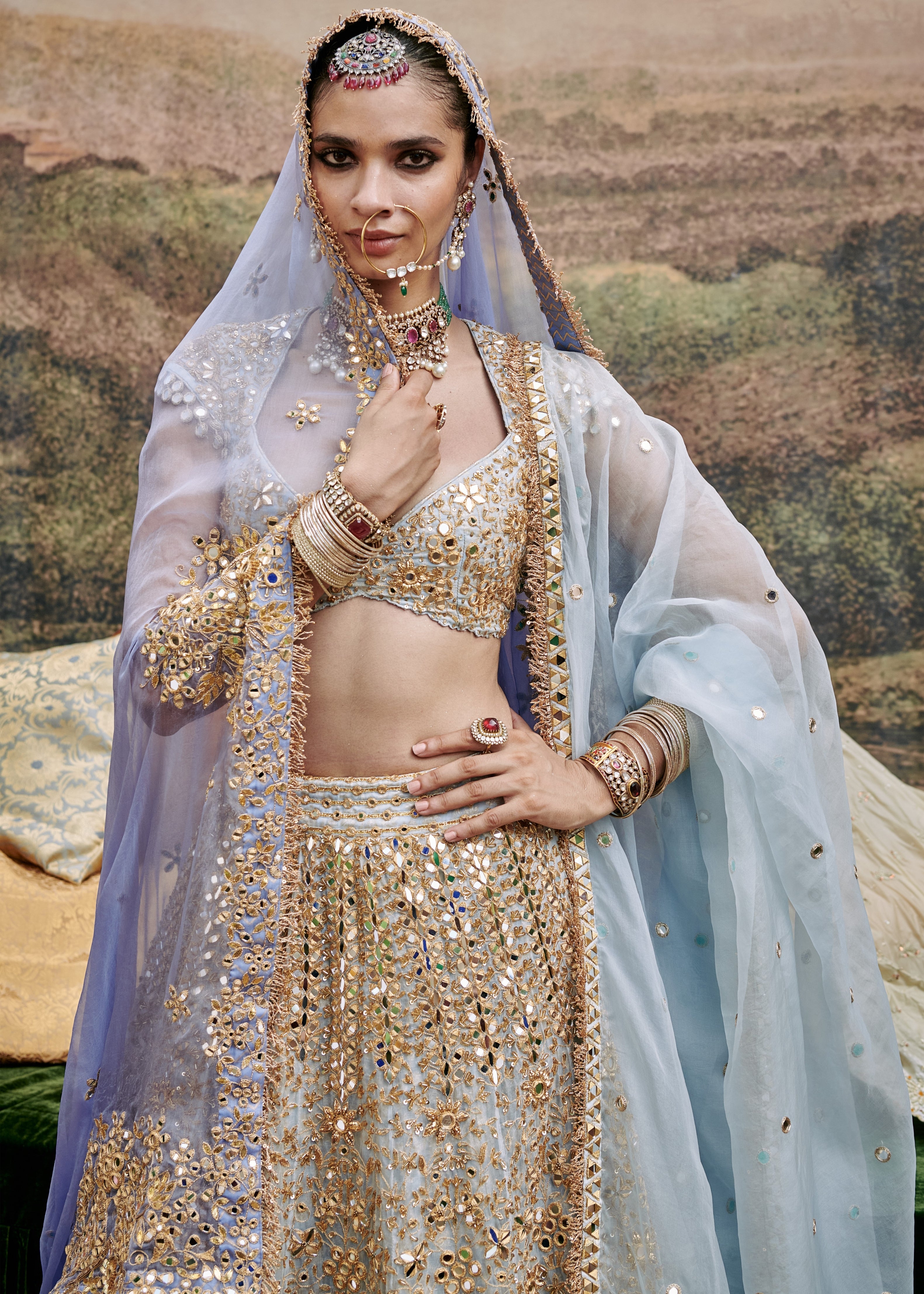 Khwab Sitara Lehenga and Veil