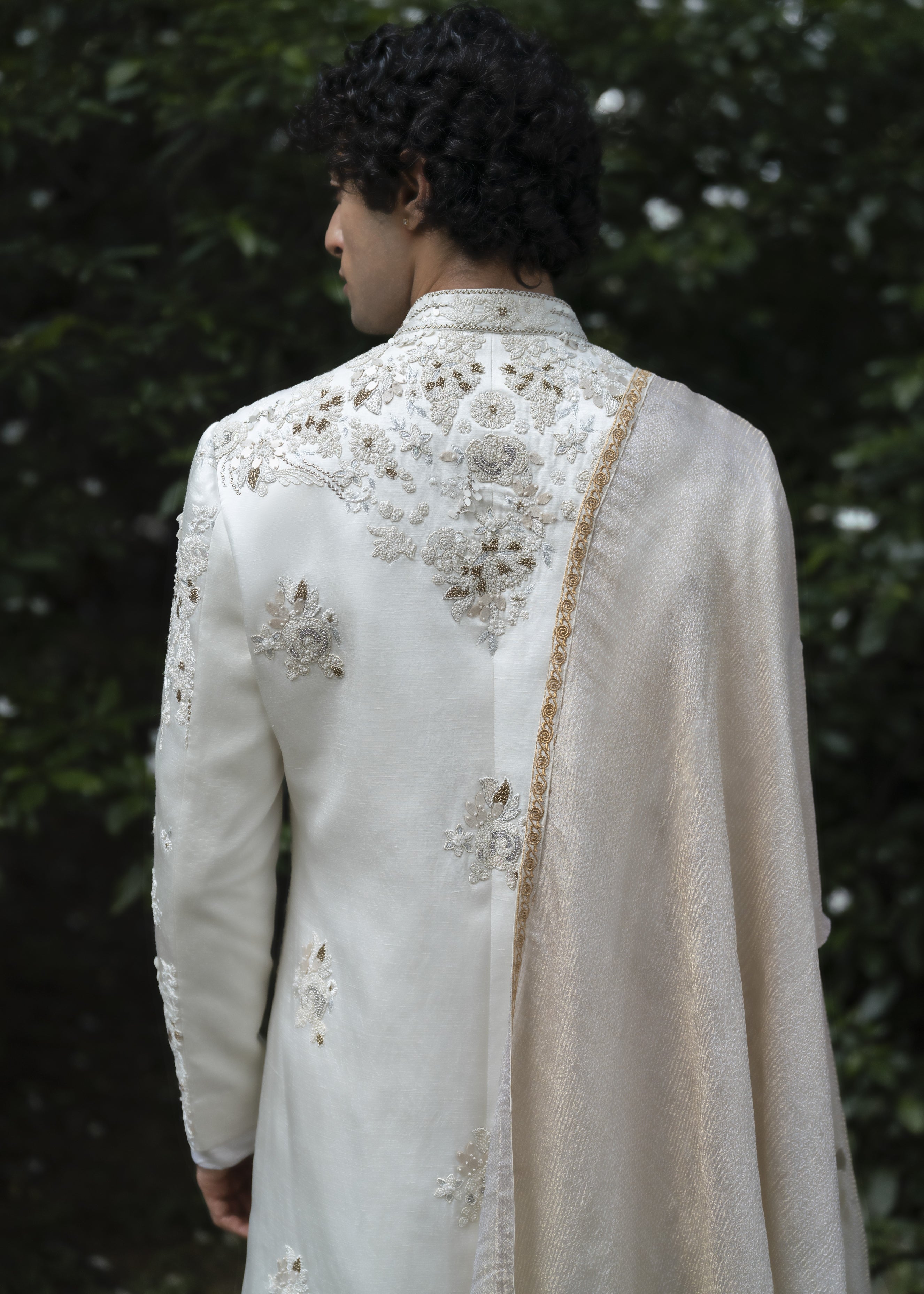 Wisteria White Sherwani Set