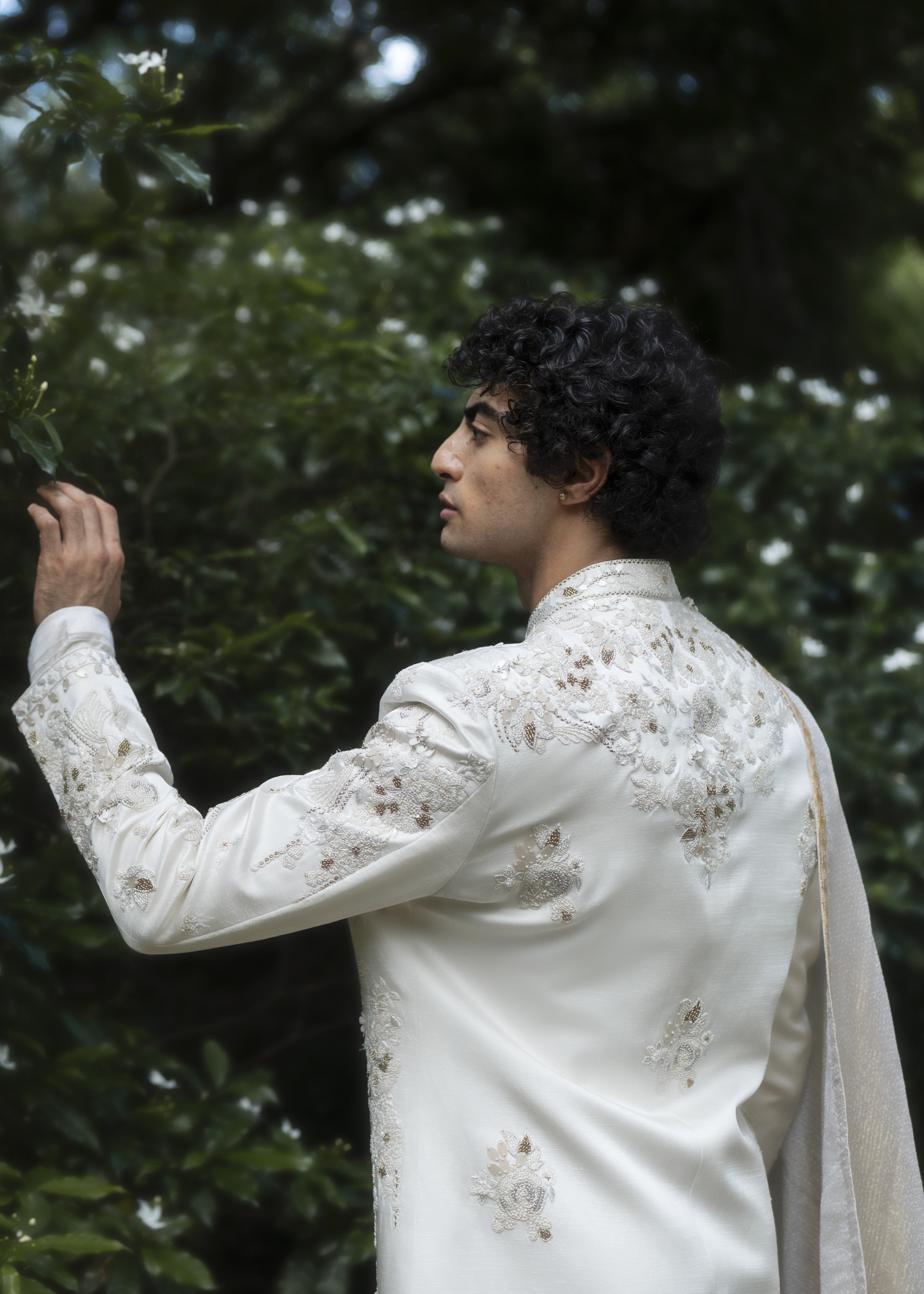 Wisteria White Sherwani Set