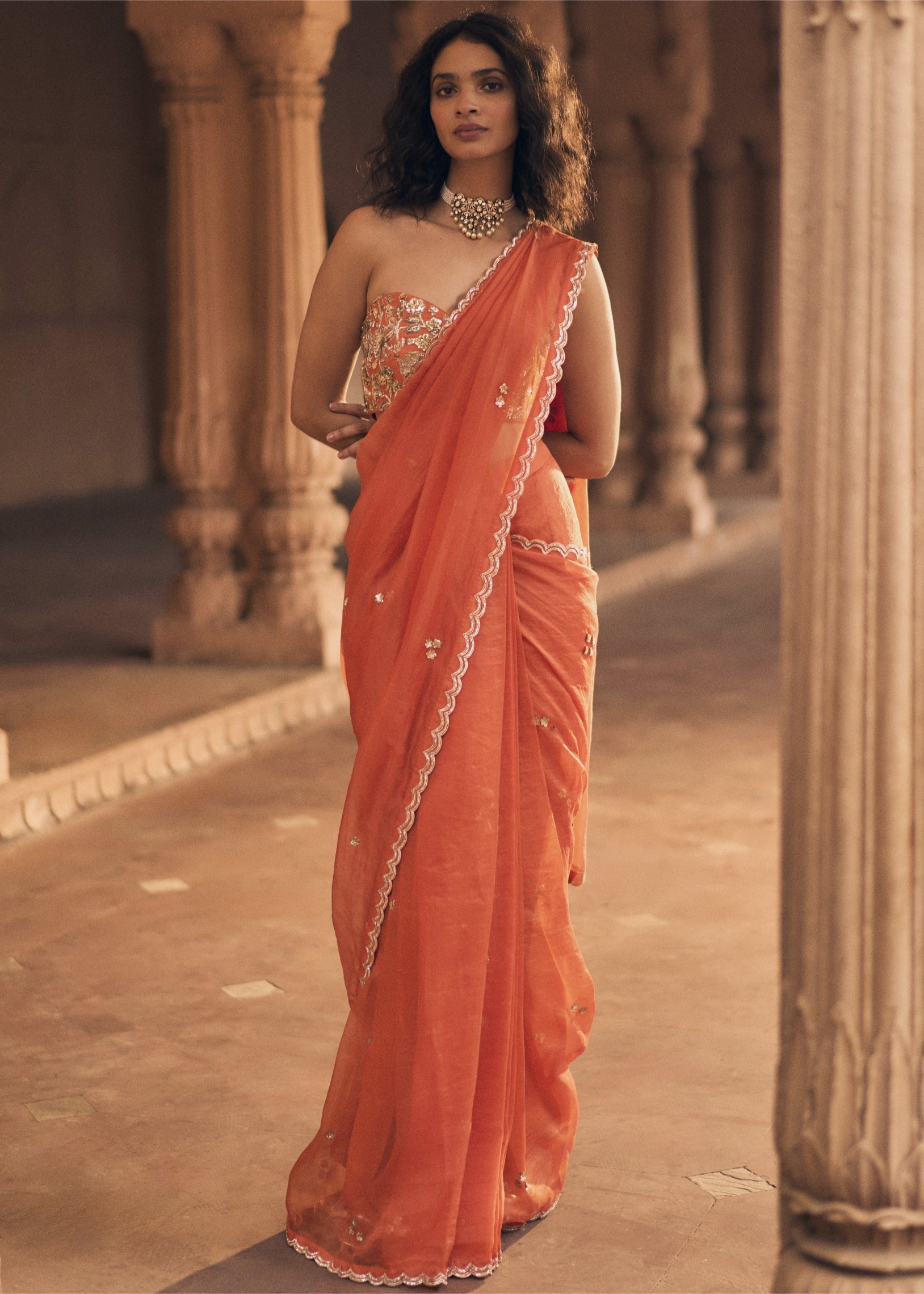 Organza Pre-Draped Sari