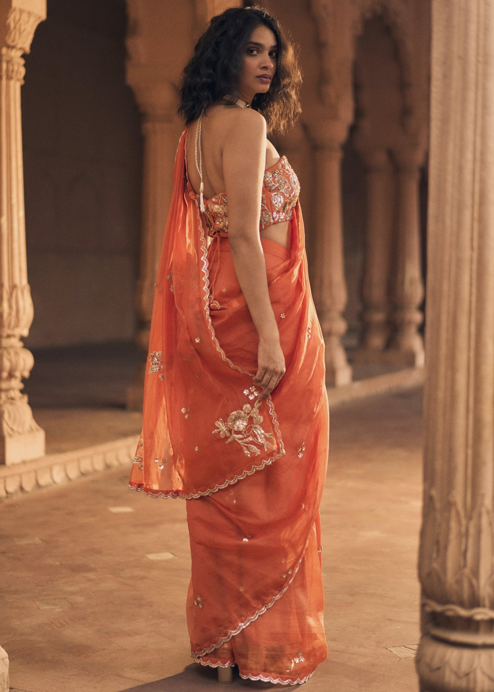Organza Pre-Draped Sari