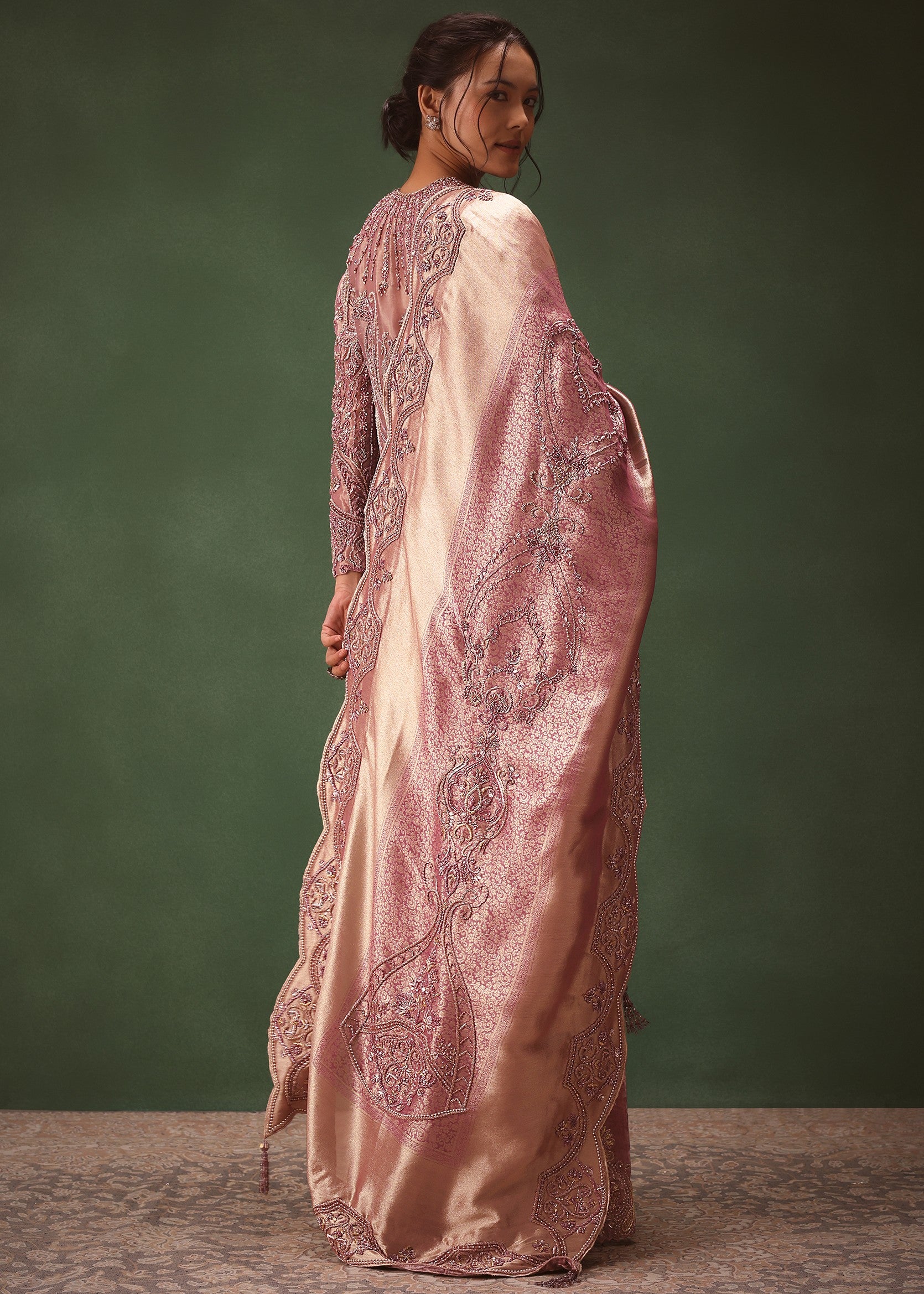Lilac Embroidered Short Kurta Suit