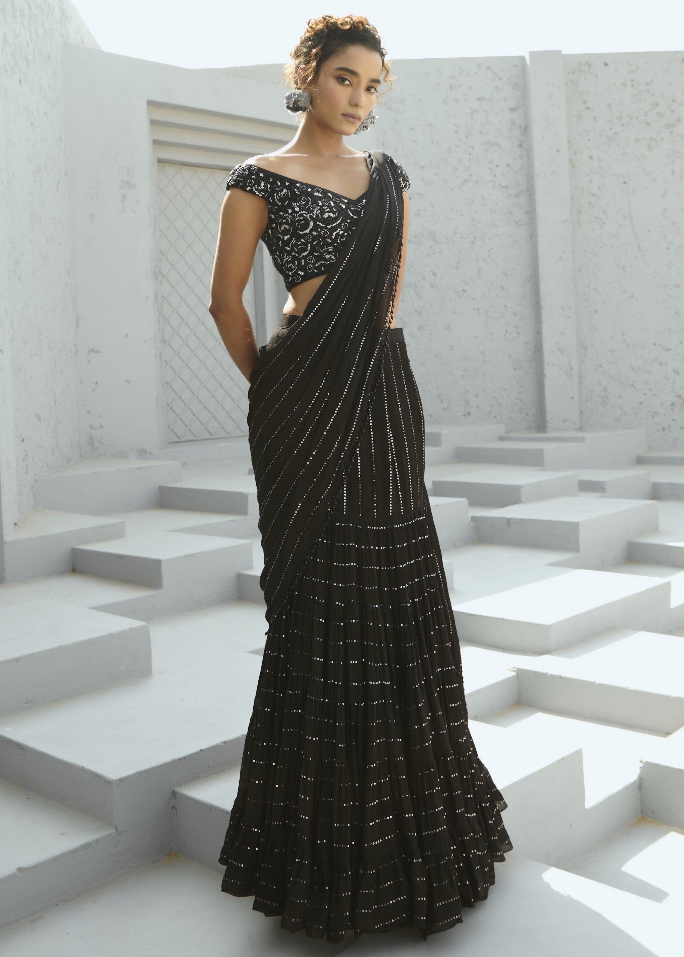 Sky Pre Drape Sari