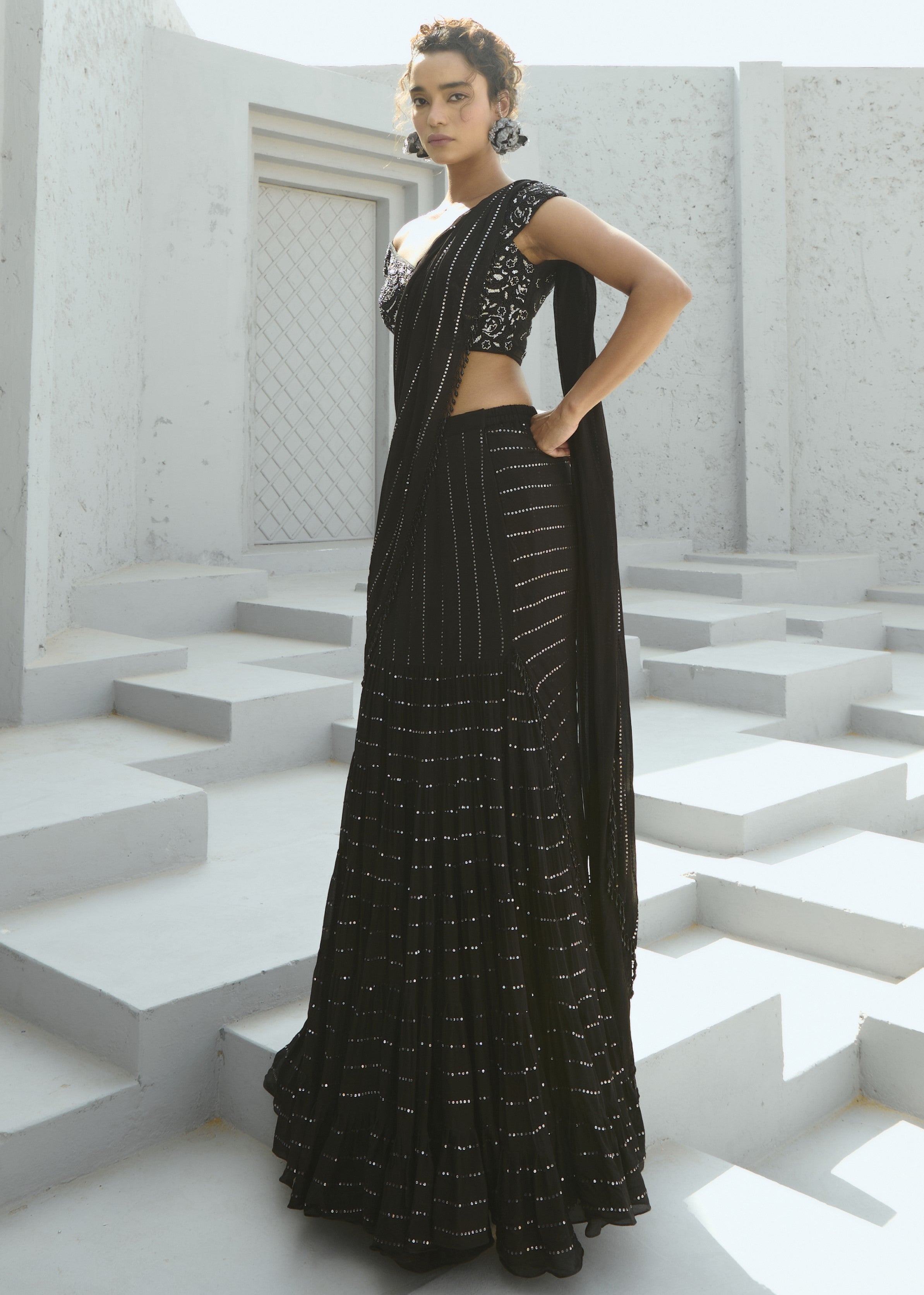 Sky Pre Drape Sari