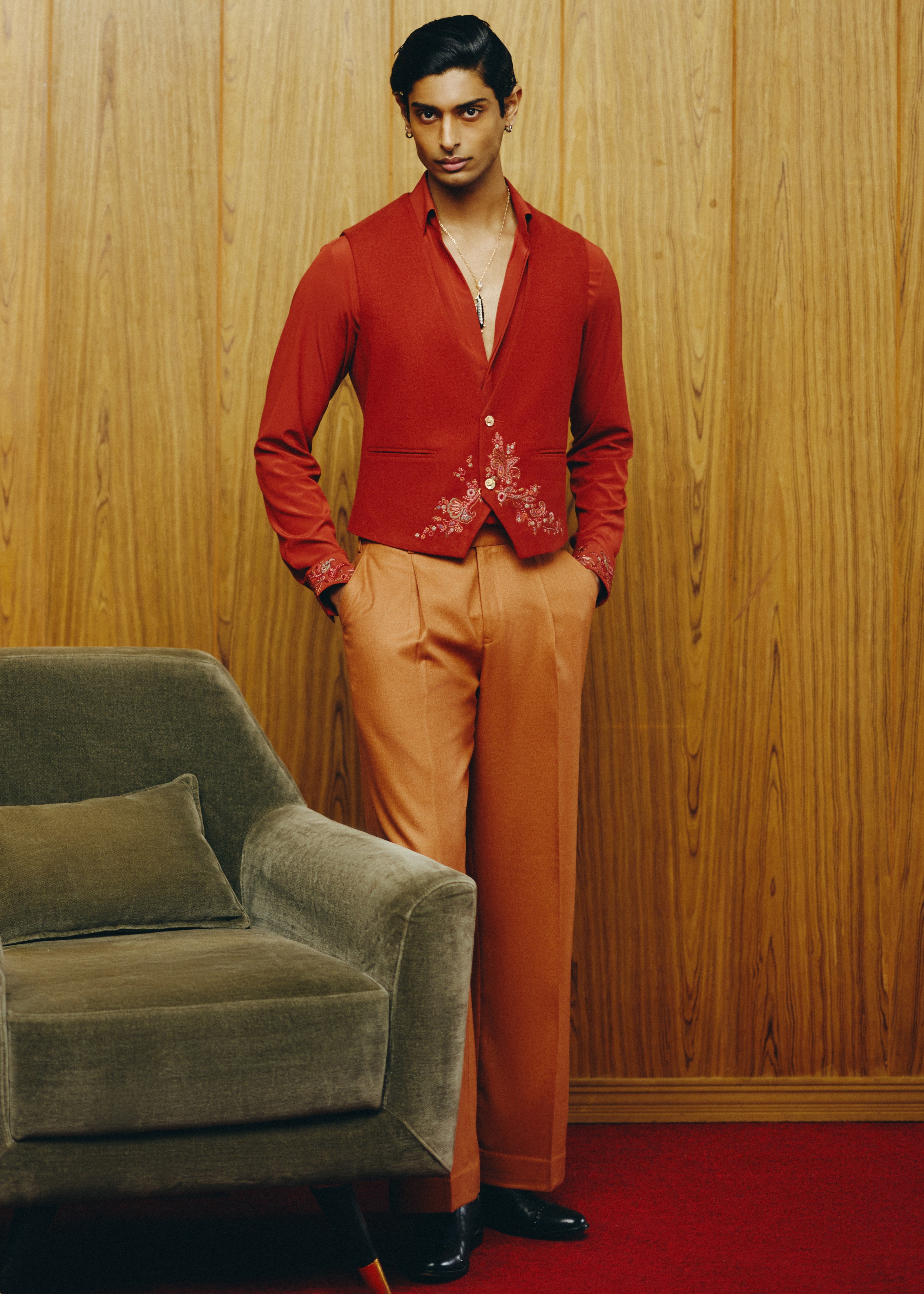 Emberline Waistcoat With Shirt And Pant Set