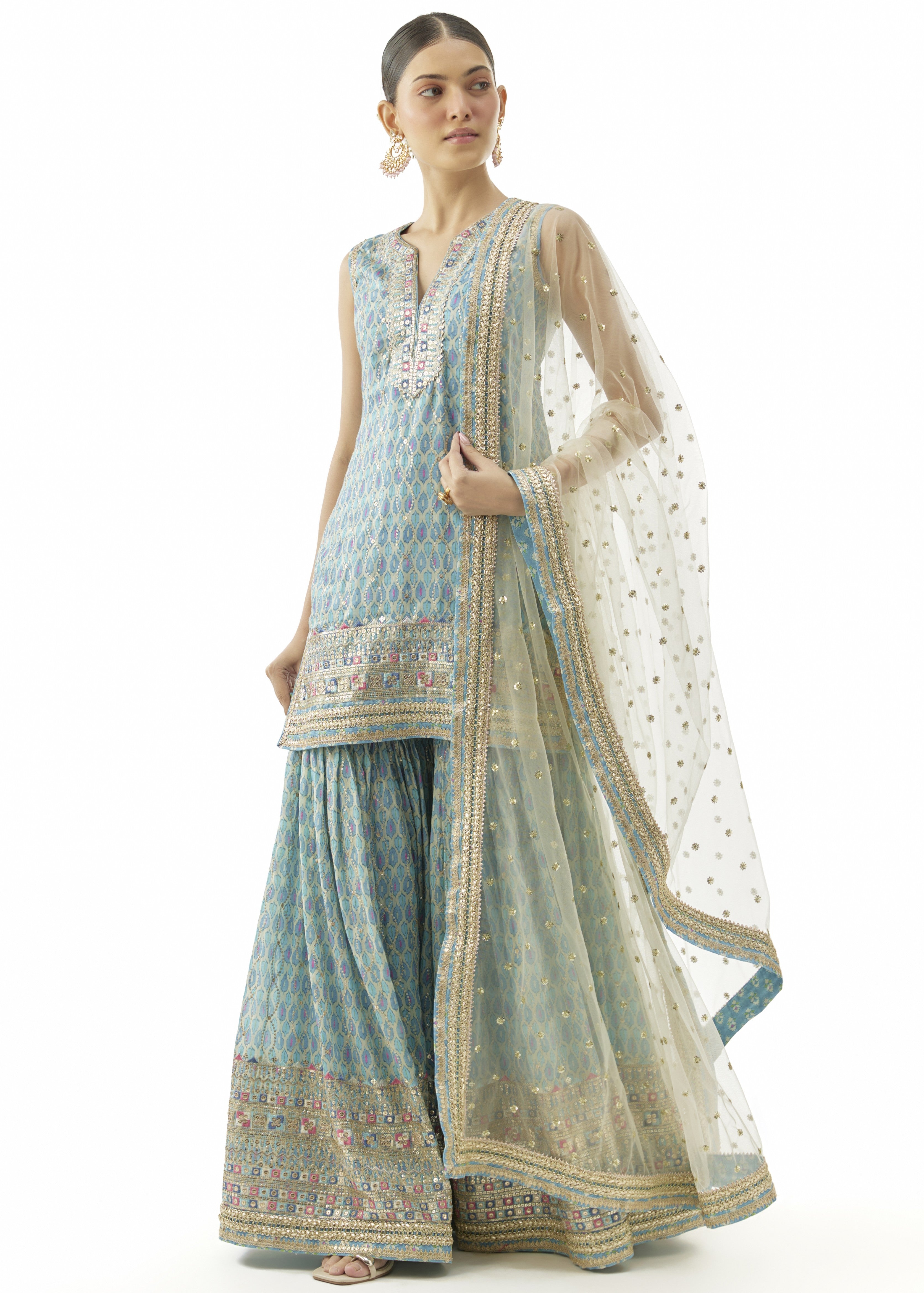 Blue Dhruvi Sharara Set