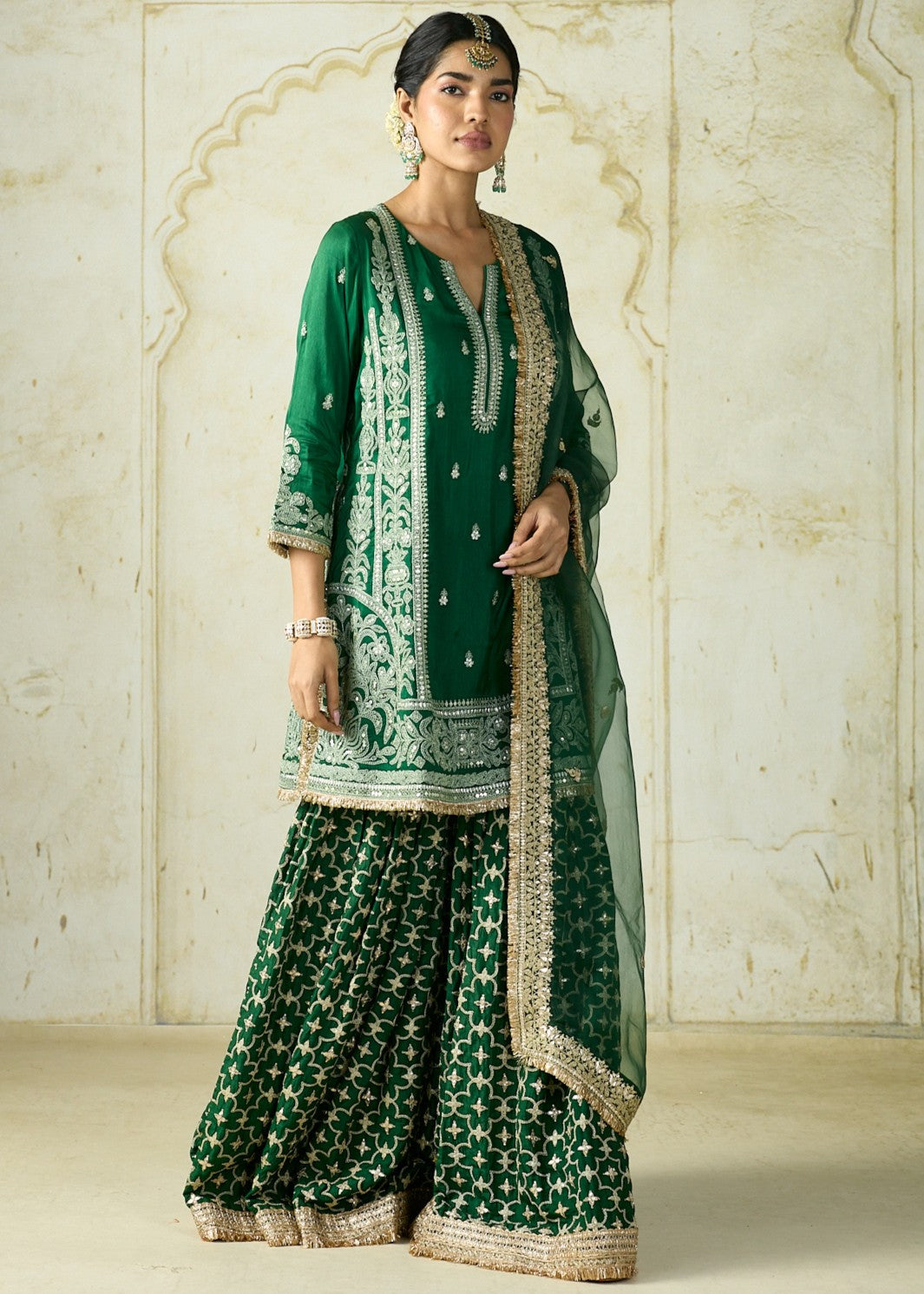 Green Mumtaz Sharara Set