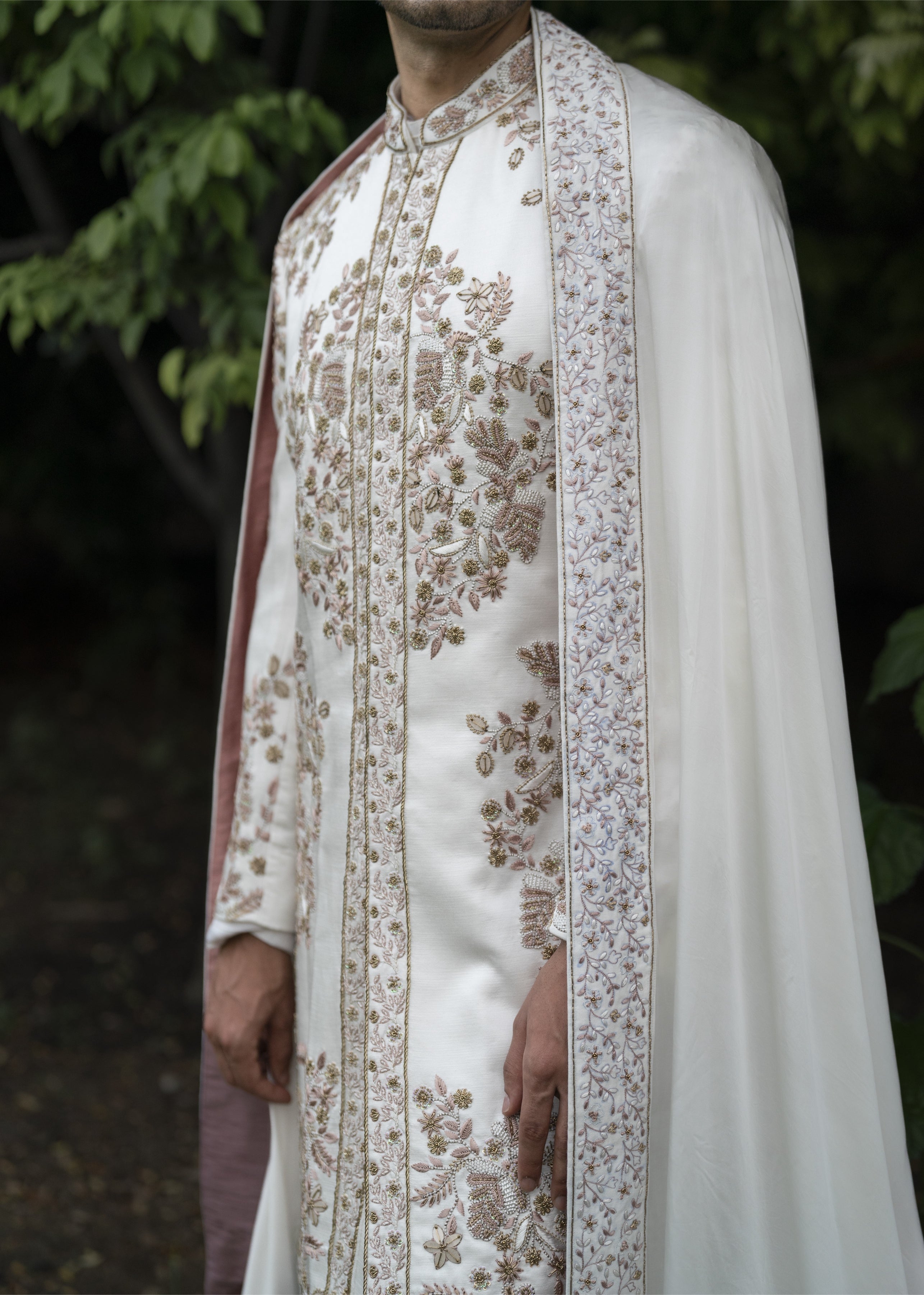 Ivory Fleur Sherwani Set