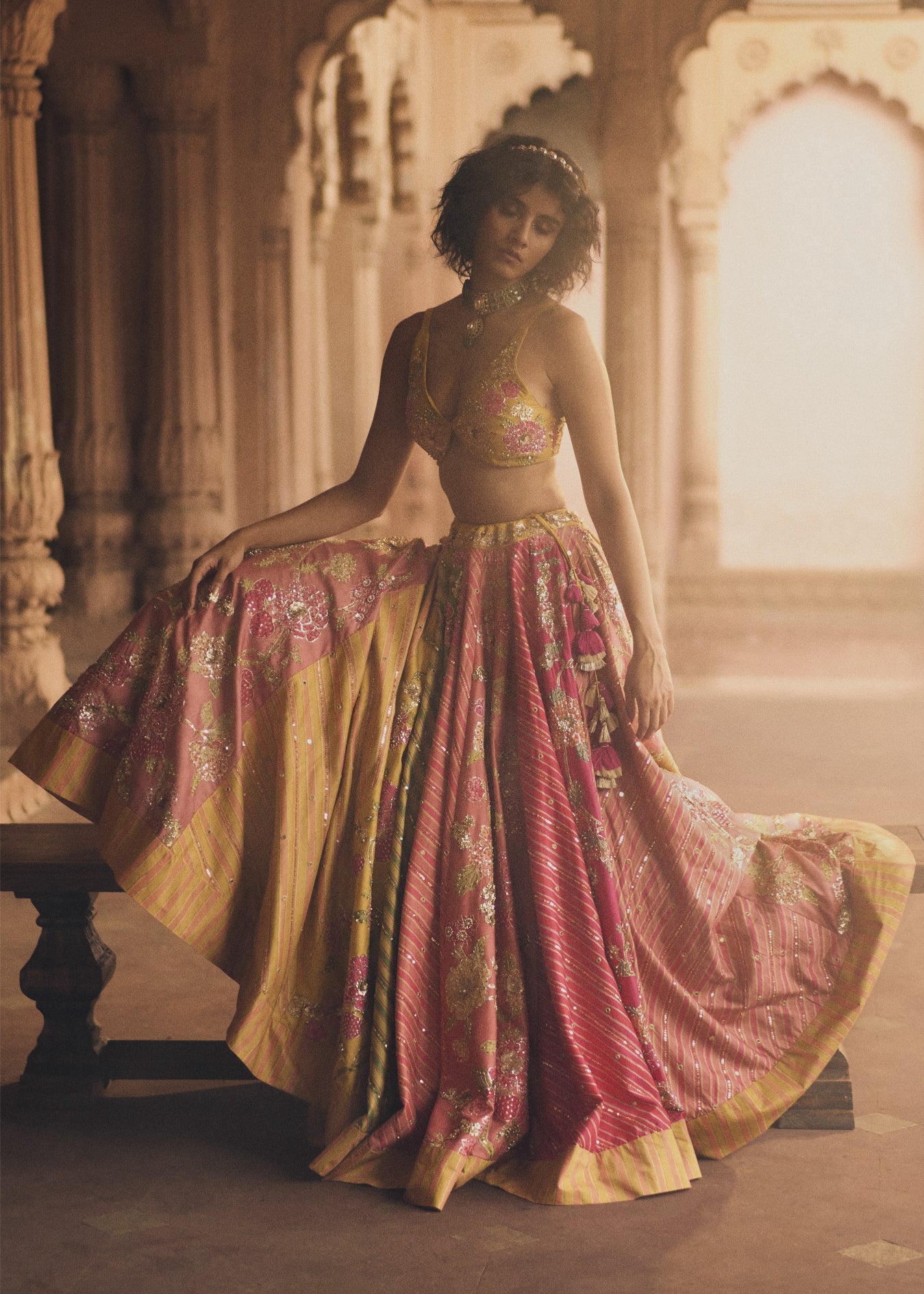 Multi-Color Floral Heavy Lehenga