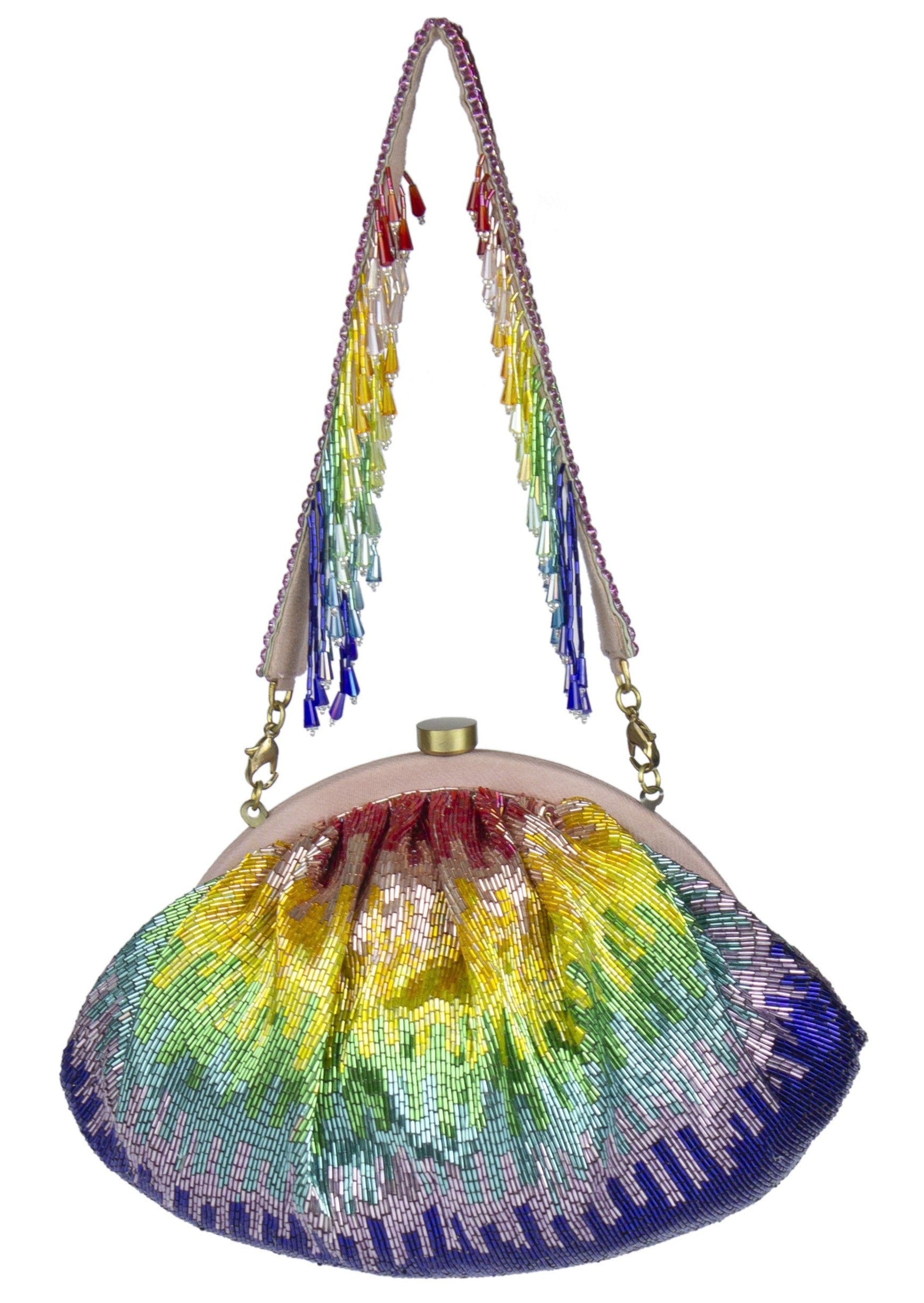Dysis Soft Pouch Tourmaline Rainbow Clutch with Handle