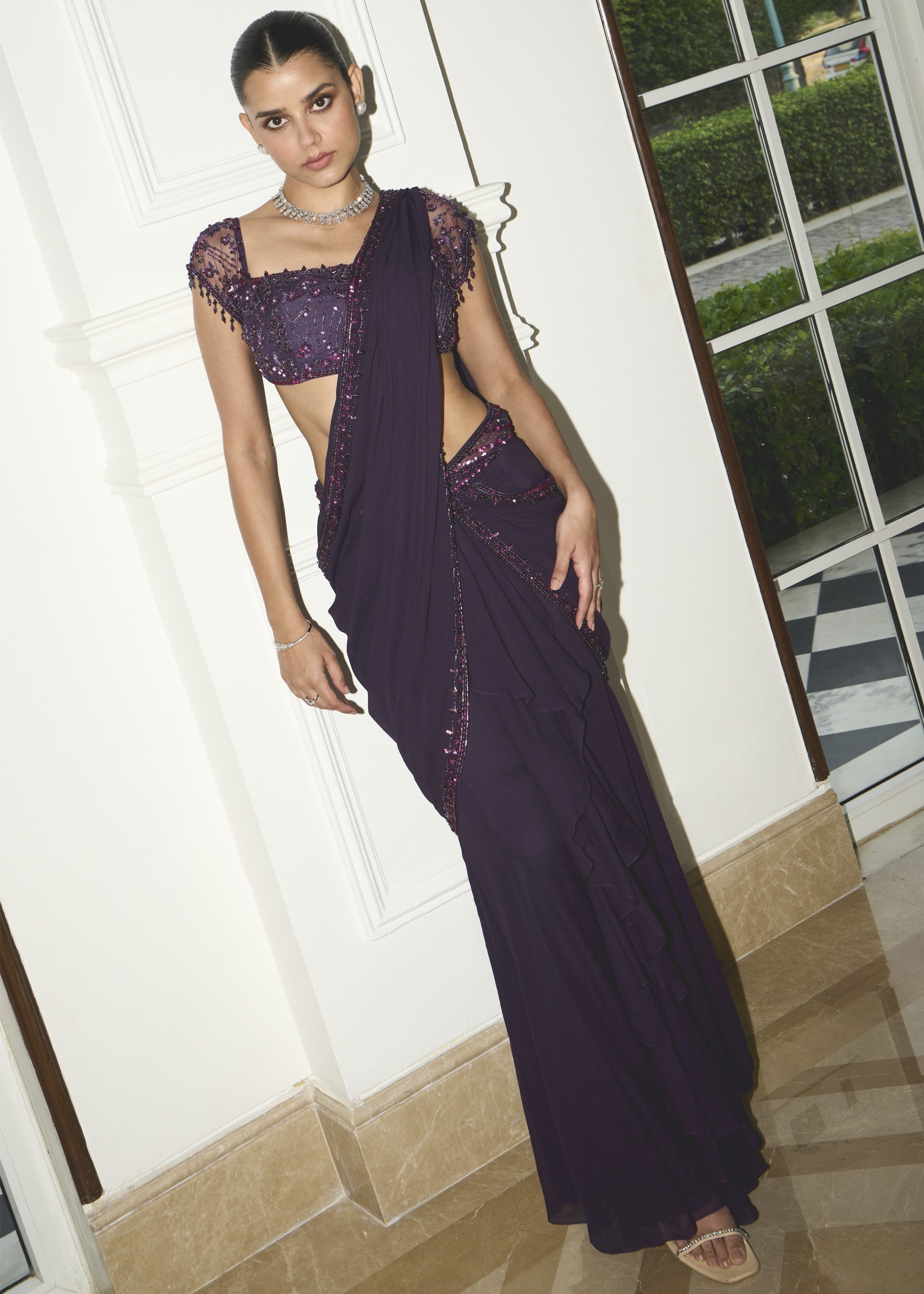Purple Tonal Sari