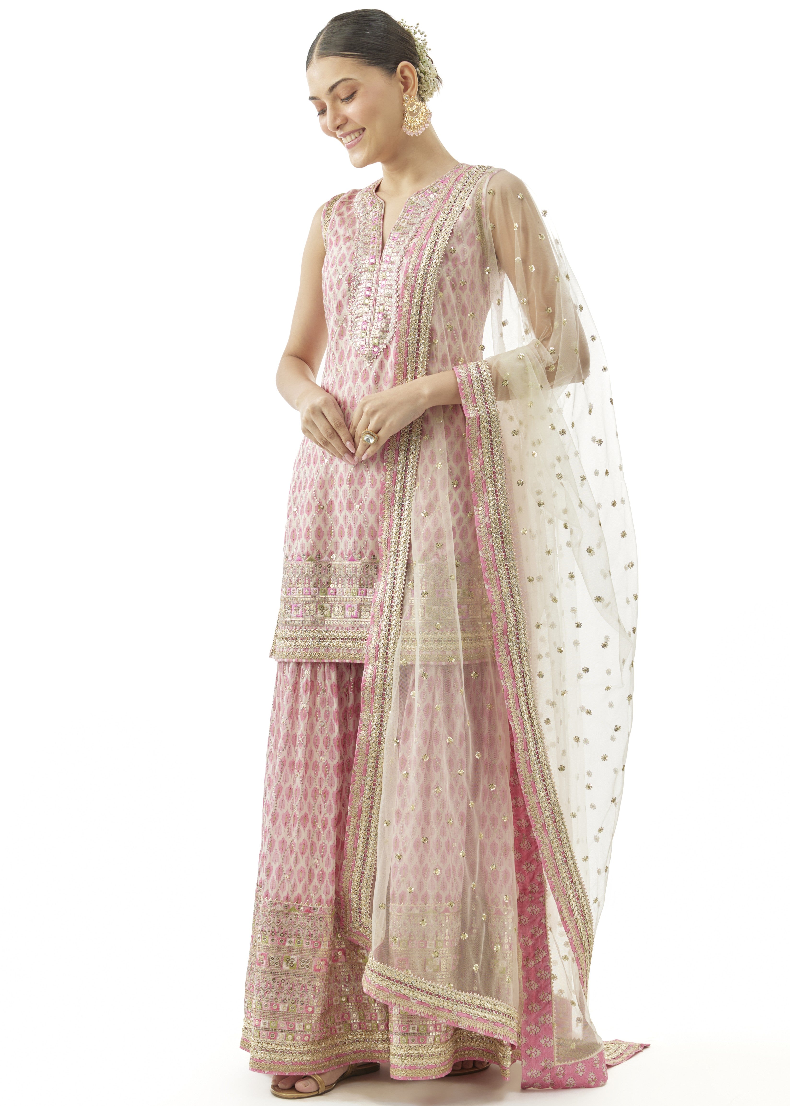 Pink Dhruvi Sharara Set
