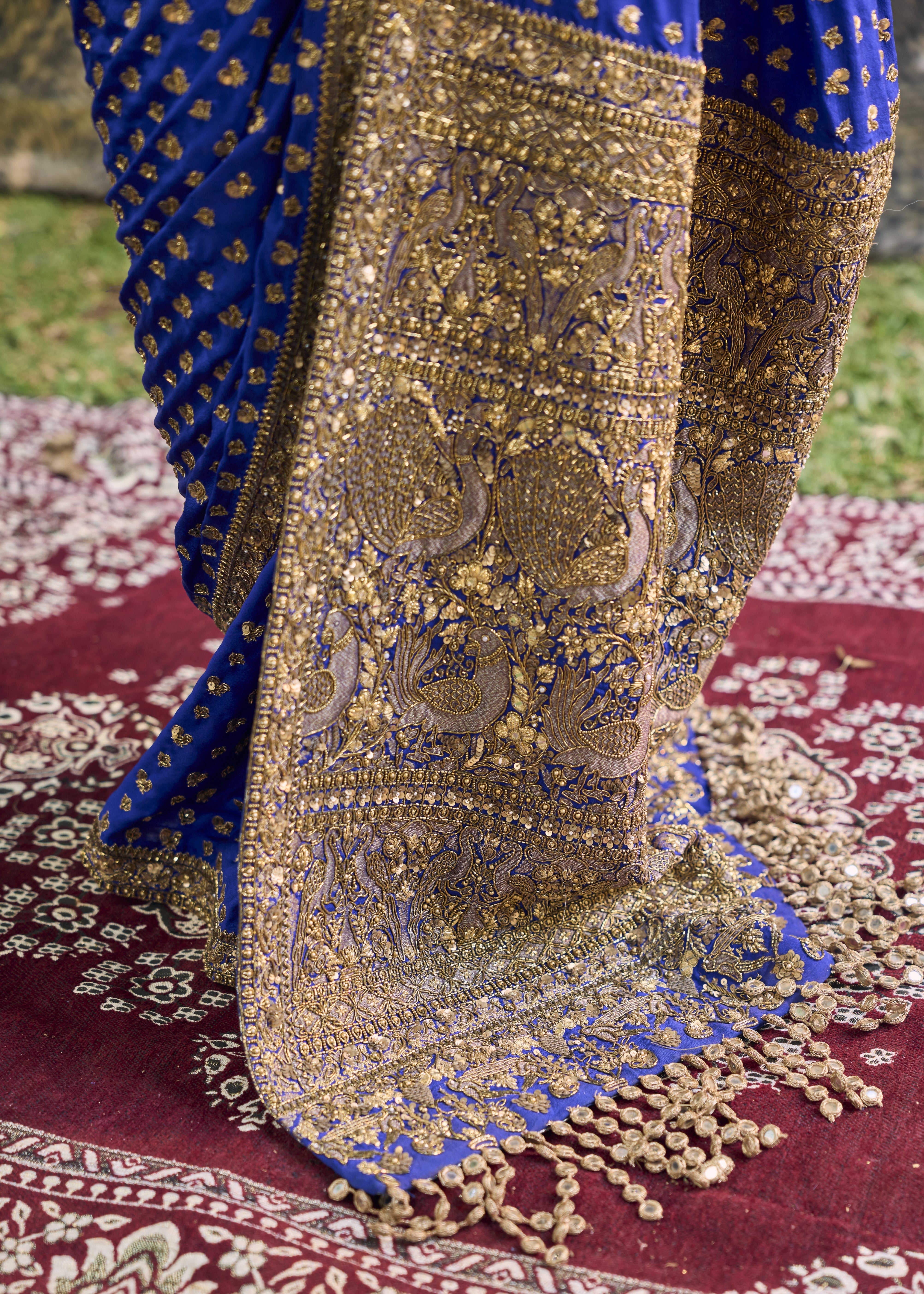 Neelpari Dabka Silk Sari Set