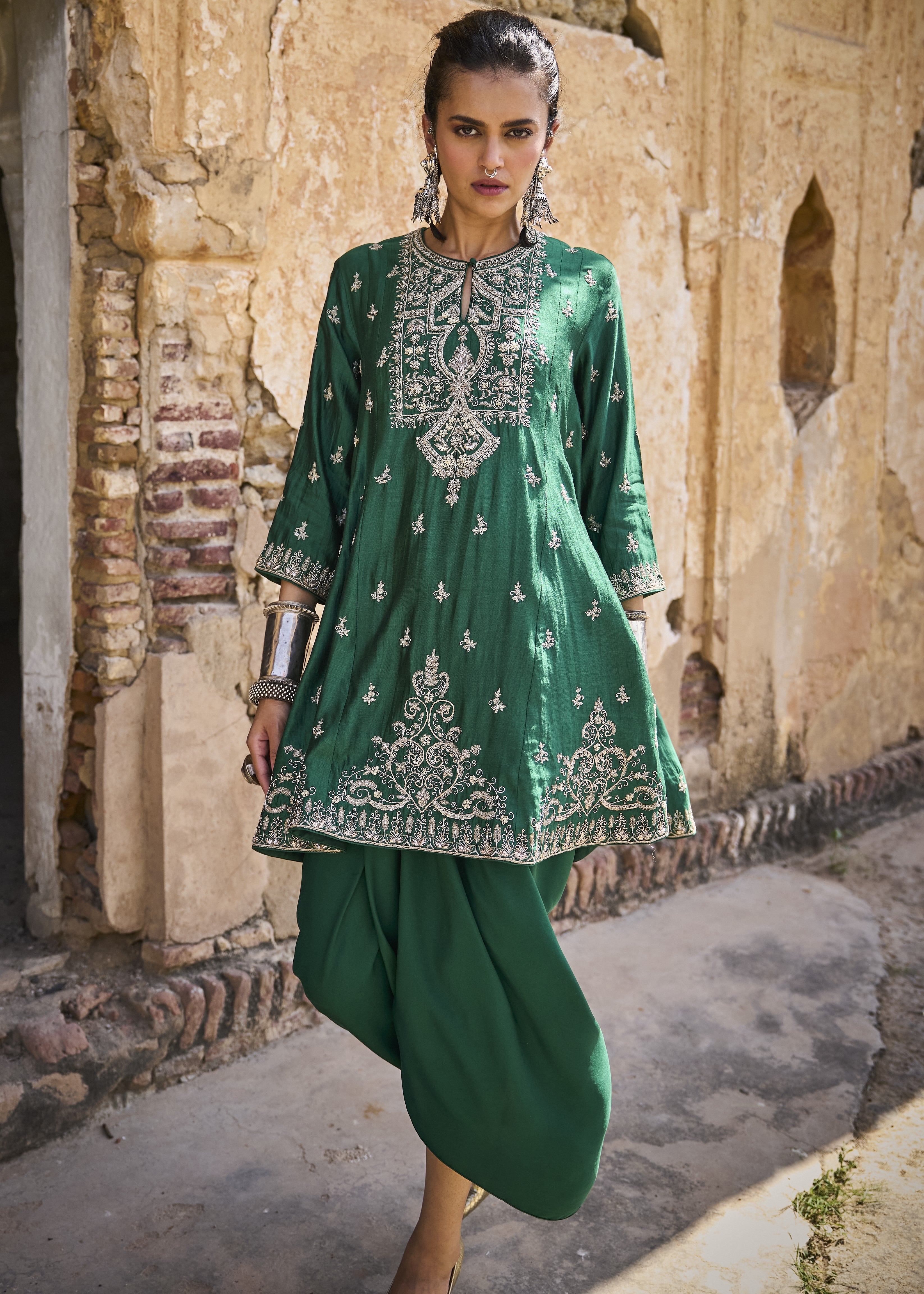 Emerald Green Tunic Set