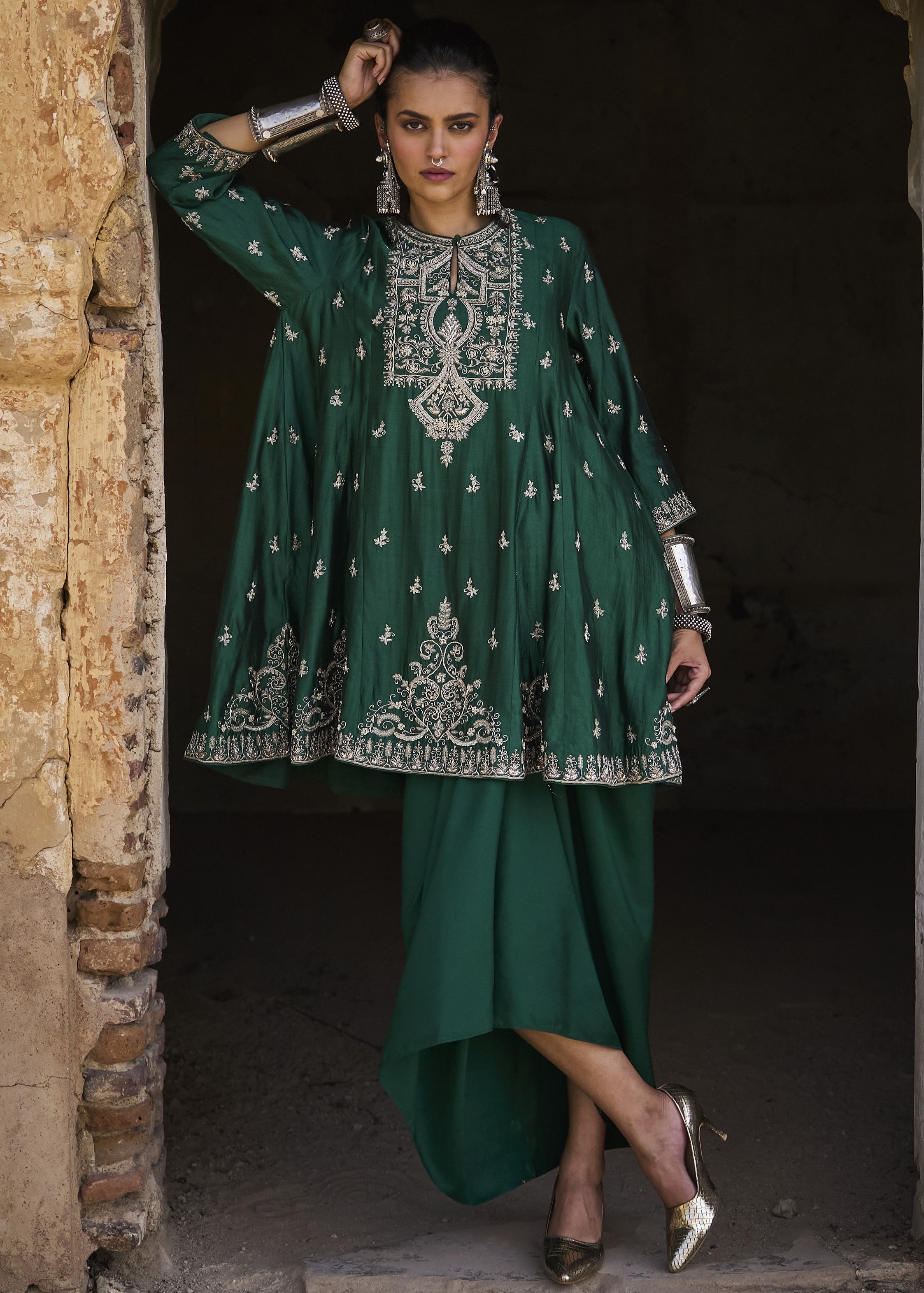 Emerald Green Tunic Set