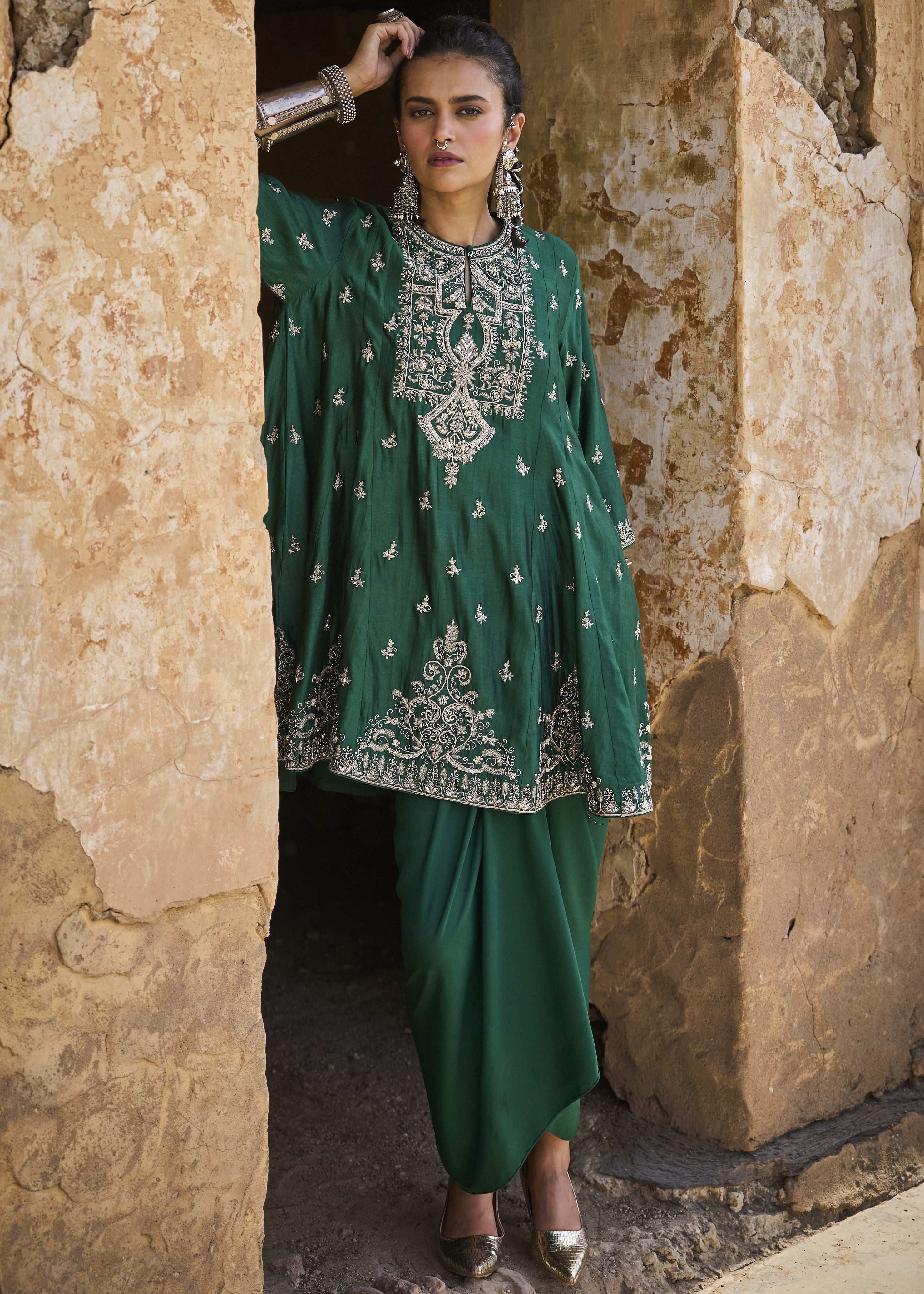Emerald Green Tunic Set