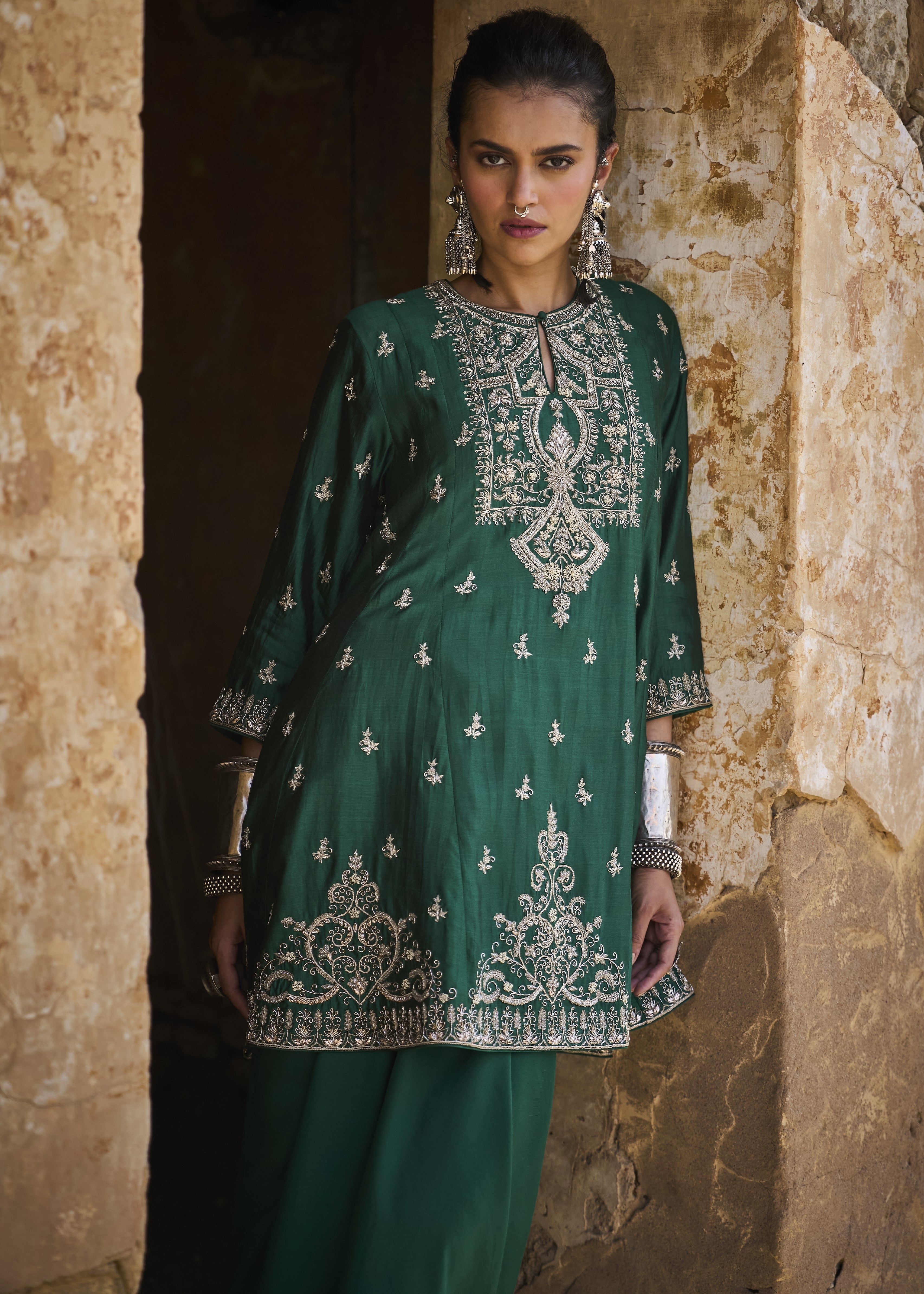 Emerald Green Tunic Set