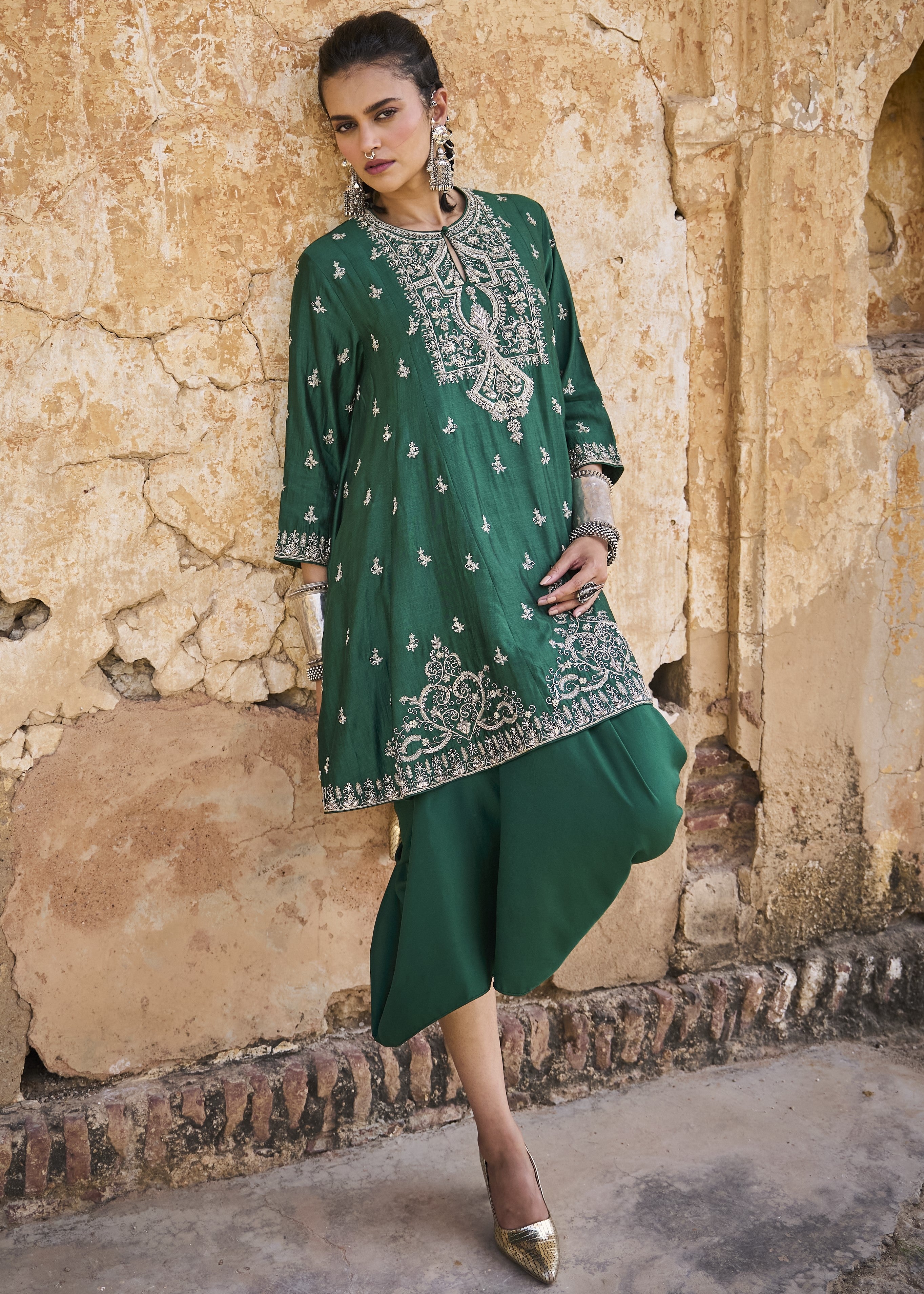Emerald Green Tunic Set