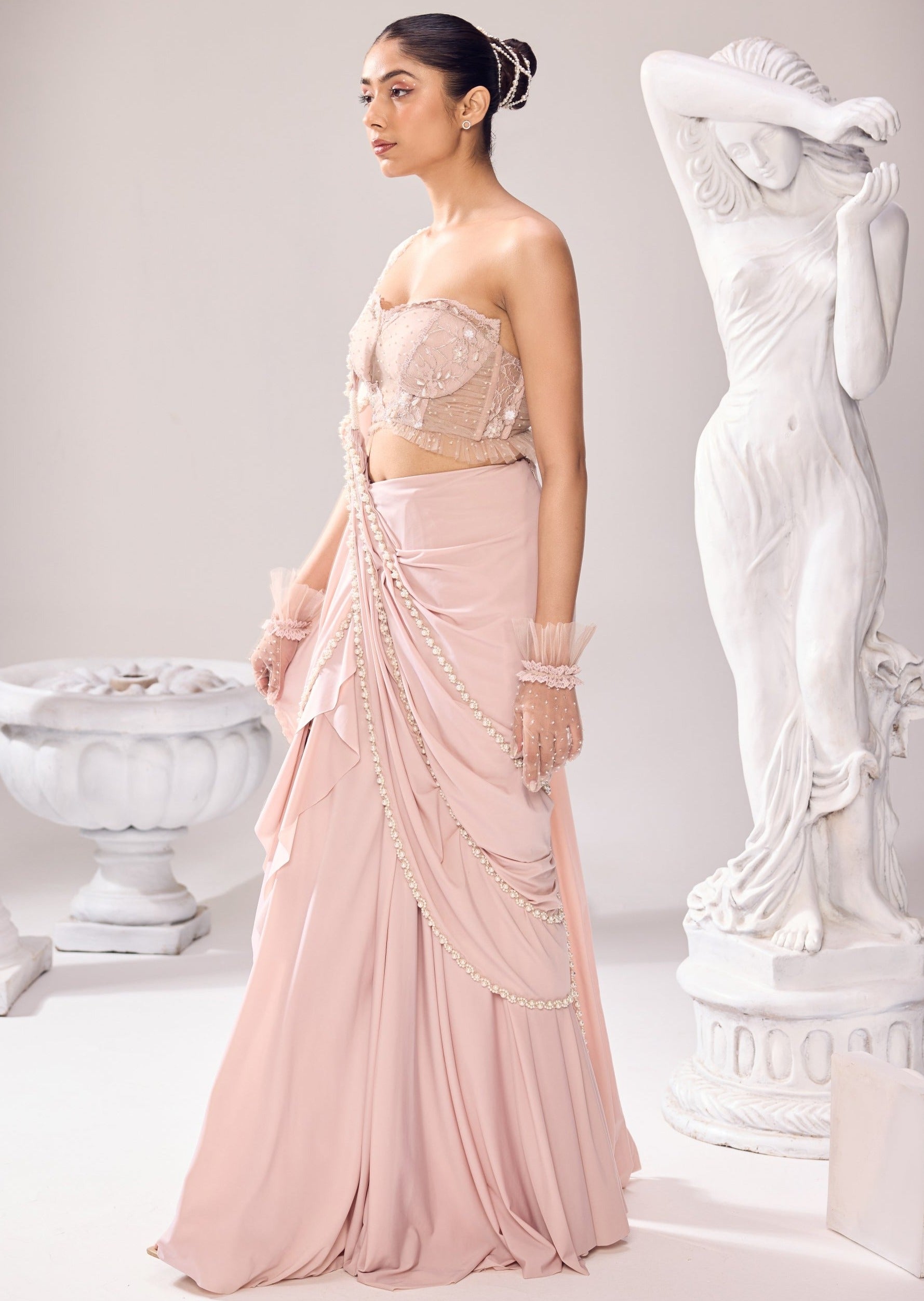 Clara Pearl Drape Sari