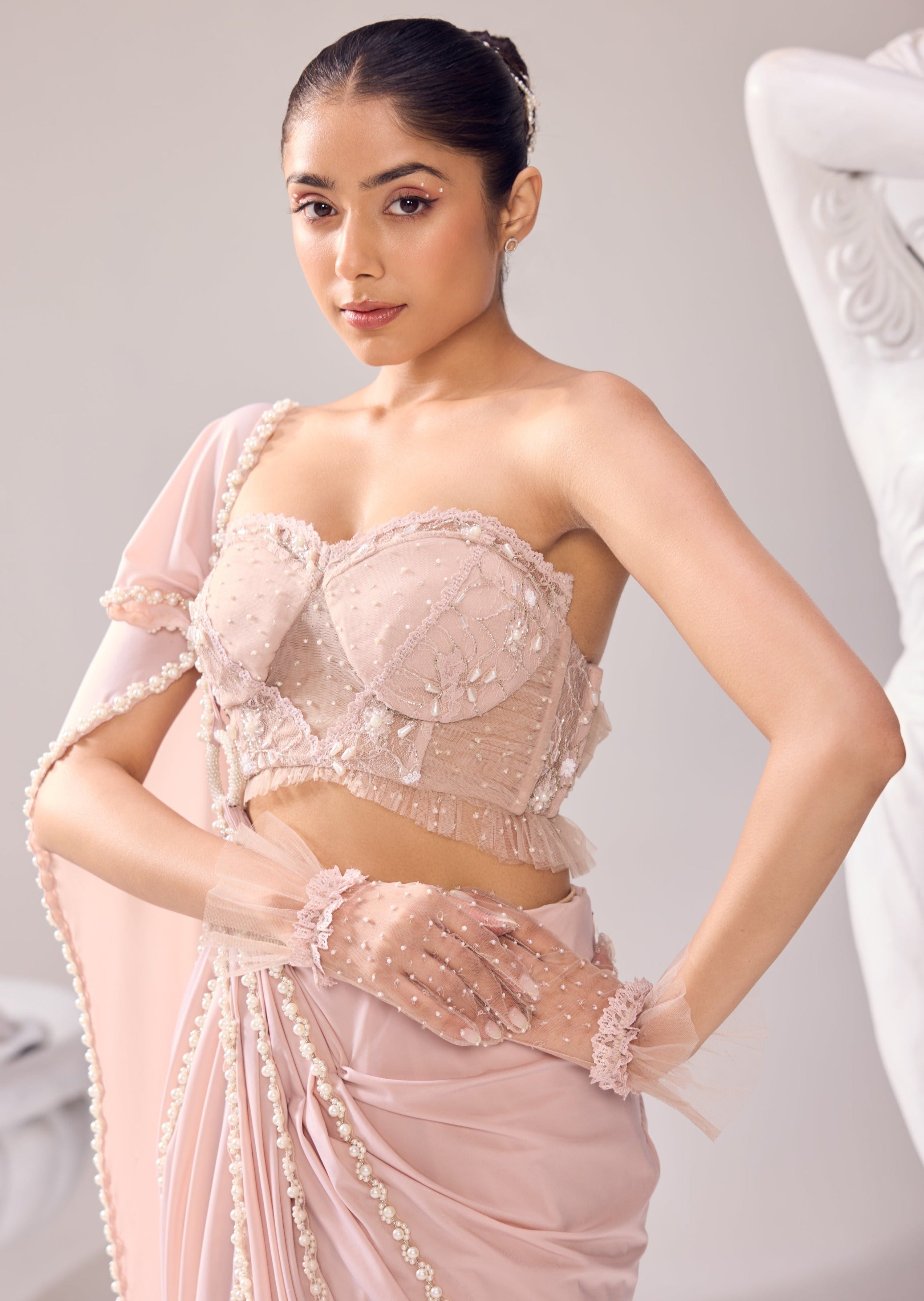 Clara Pearl Drape Sari
