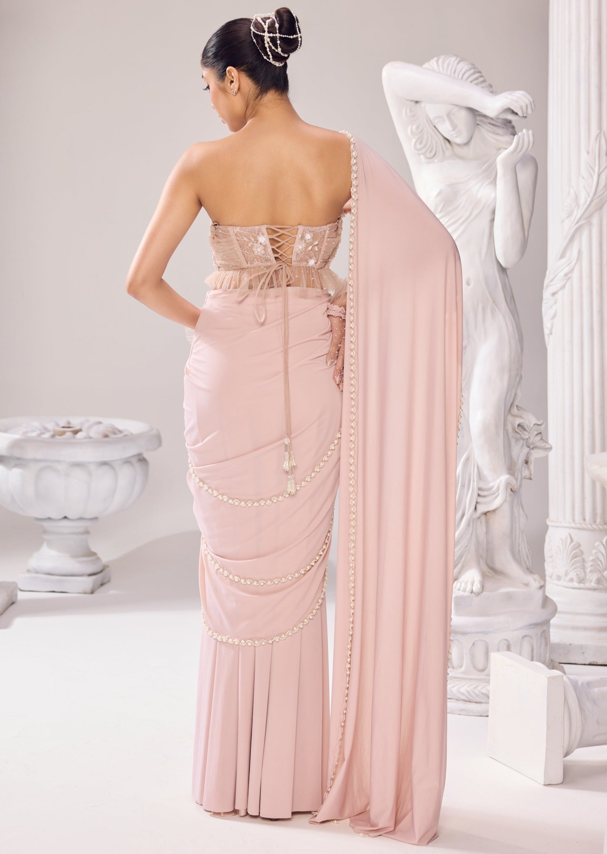 Clara Pearl Drape Sari