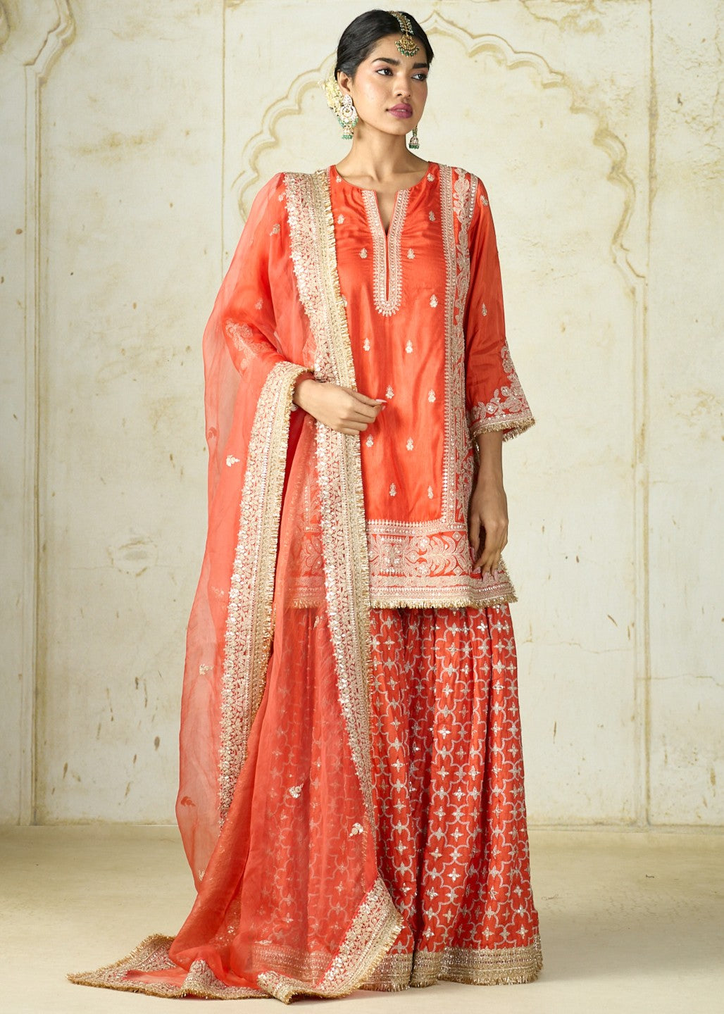 Orange Mumtaz Sharara Set