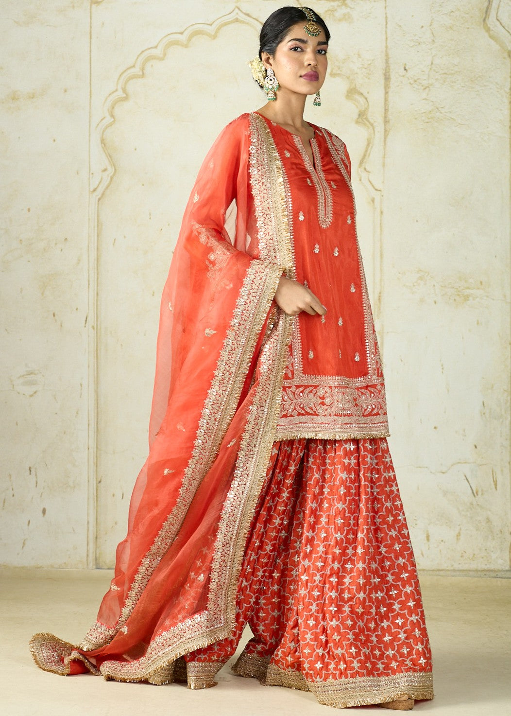 Orange Mumtaz Sharara Set