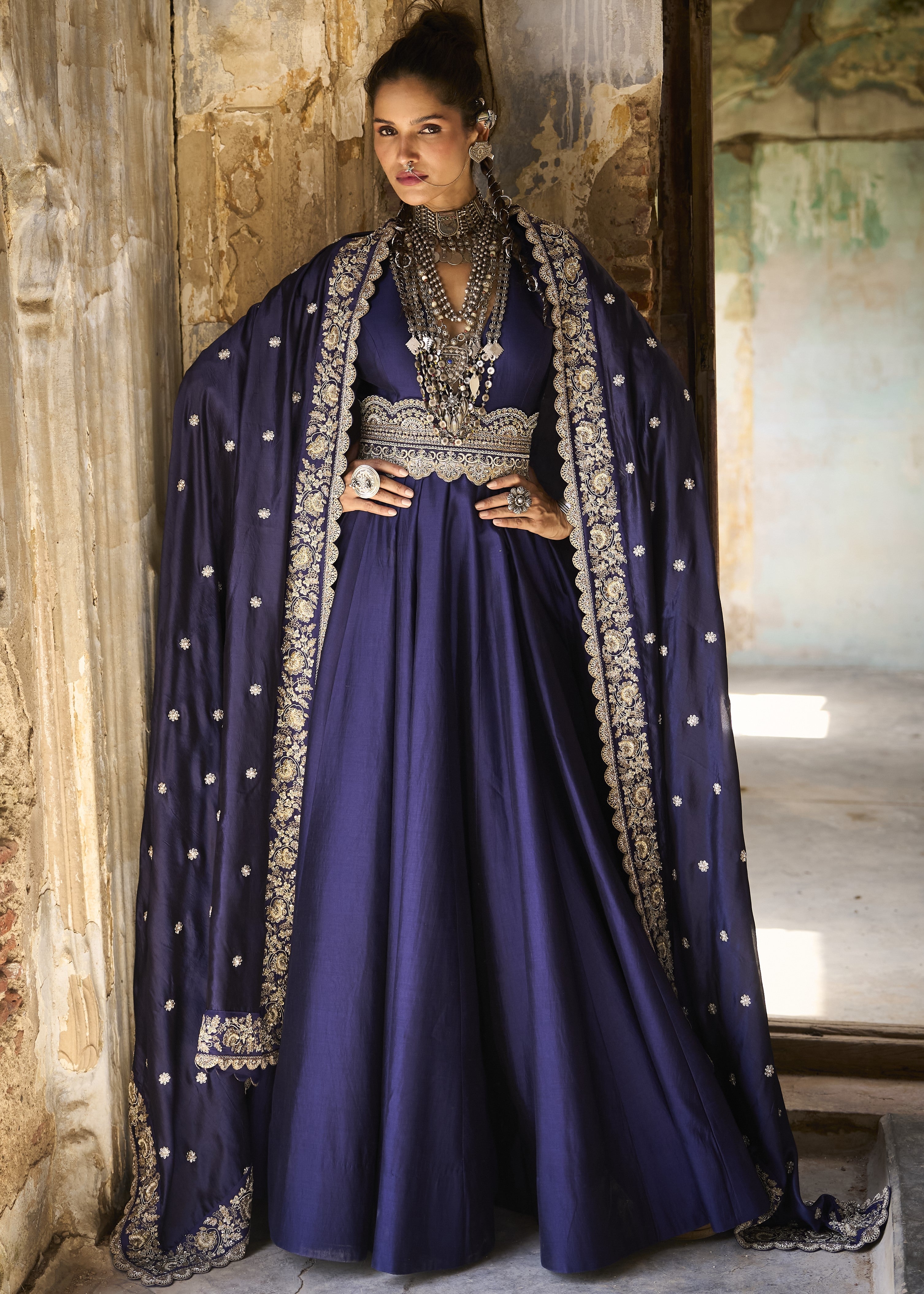Purple Anarkali Set