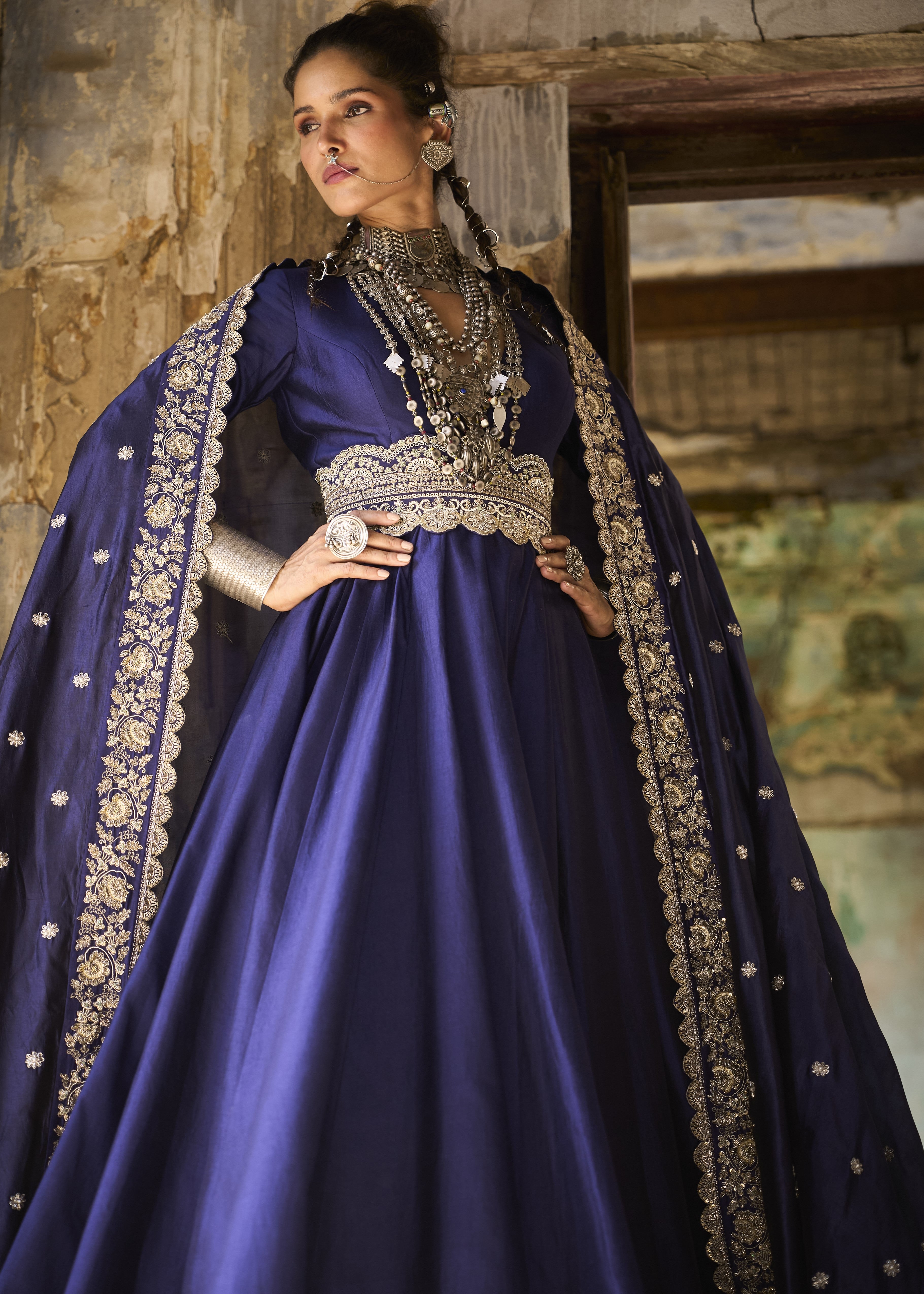 Purple Anarkali Set
